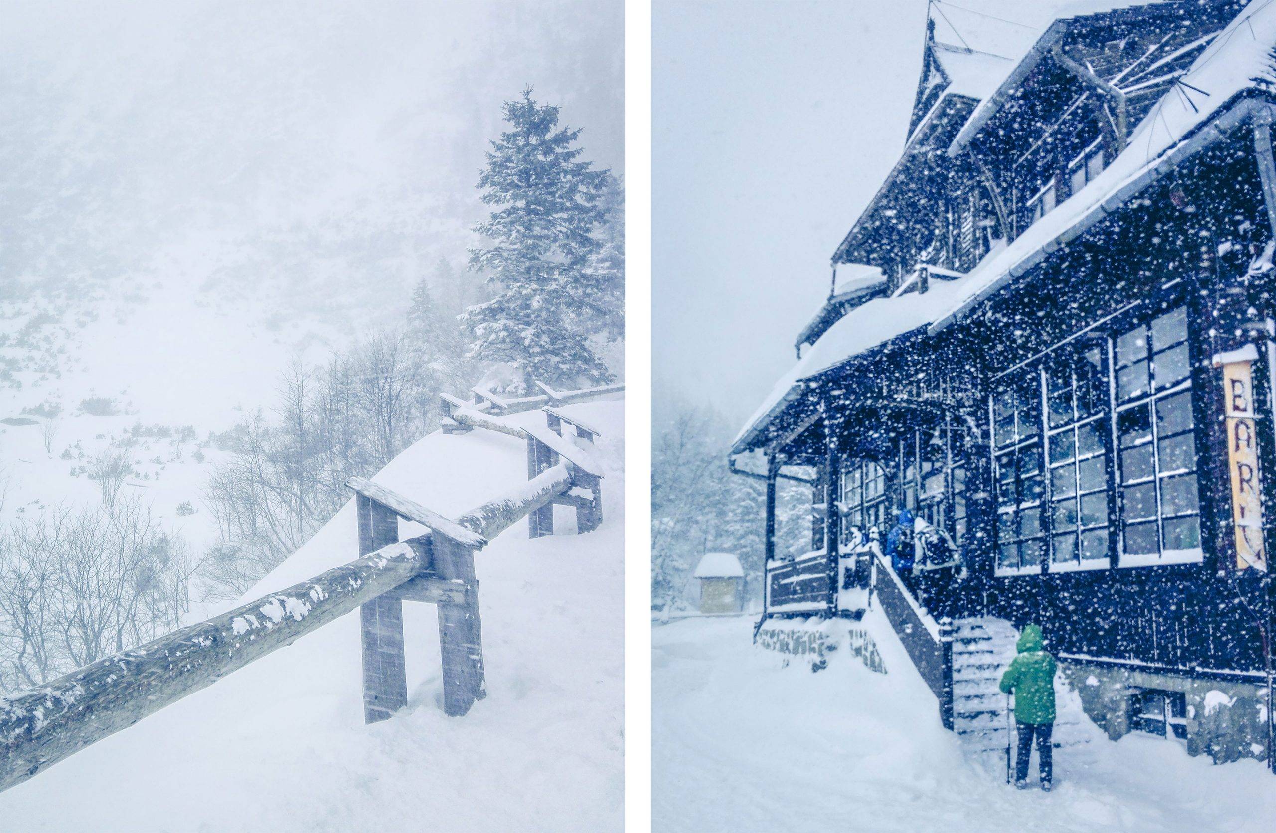 Morskie Oko Shelter during a blizzard, Tatra Mountains, Poland