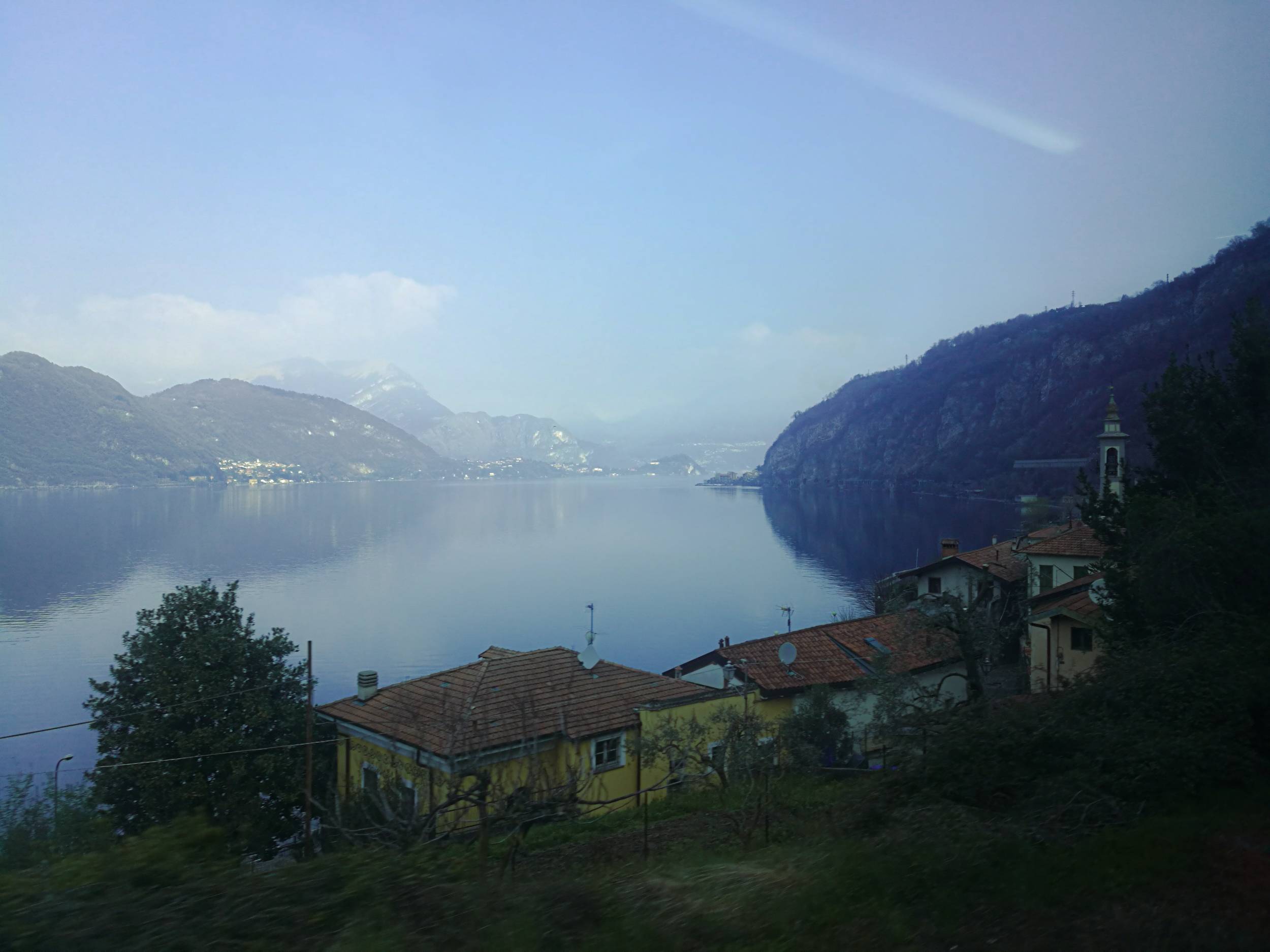 Lake Como view from train