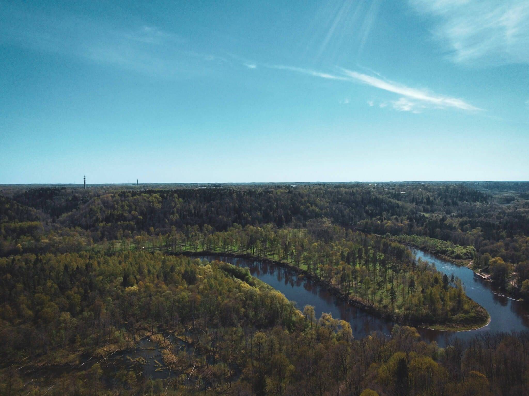 Gauja National Cave from the bird's flight