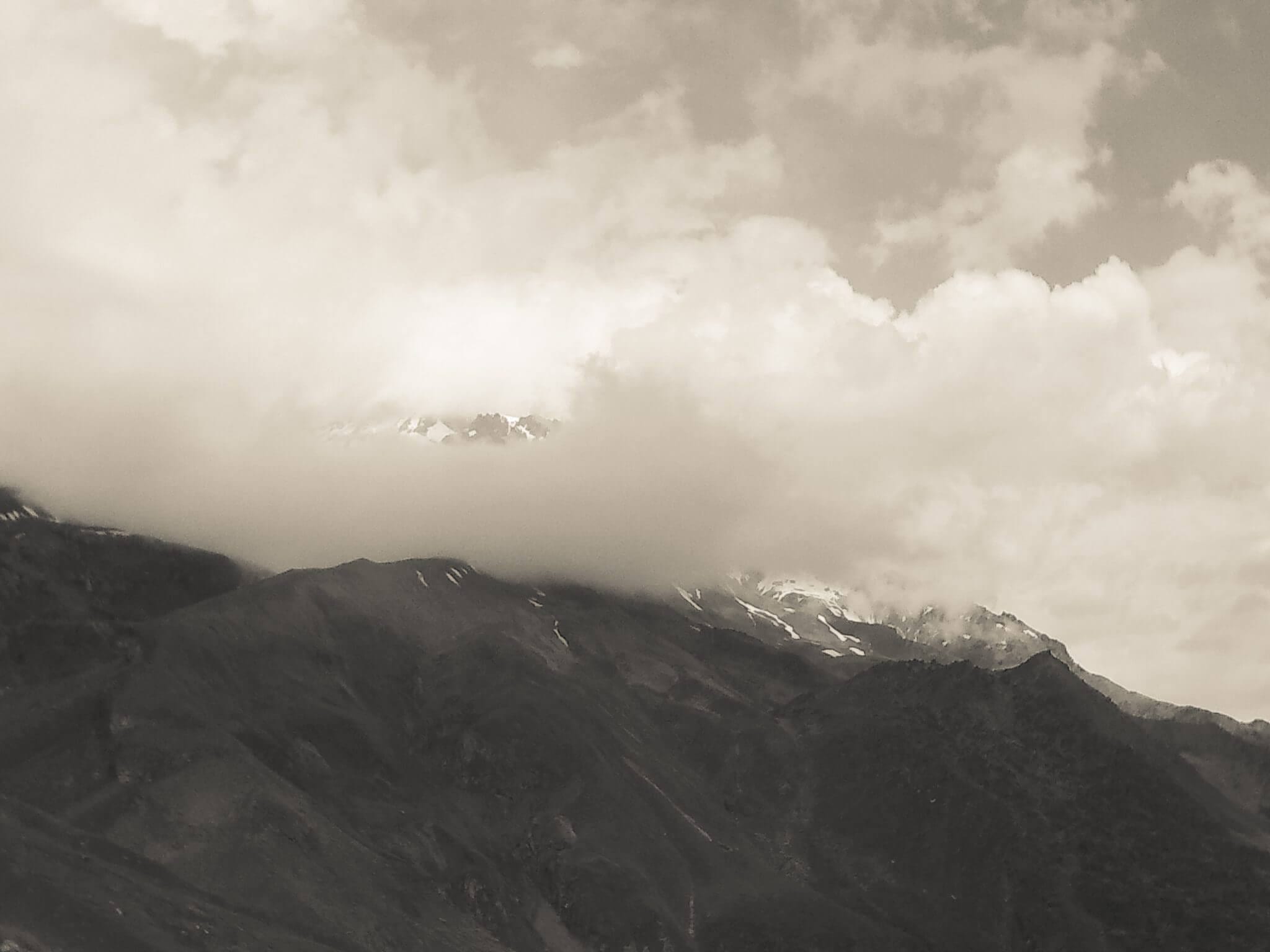 cloud over mount kazbek