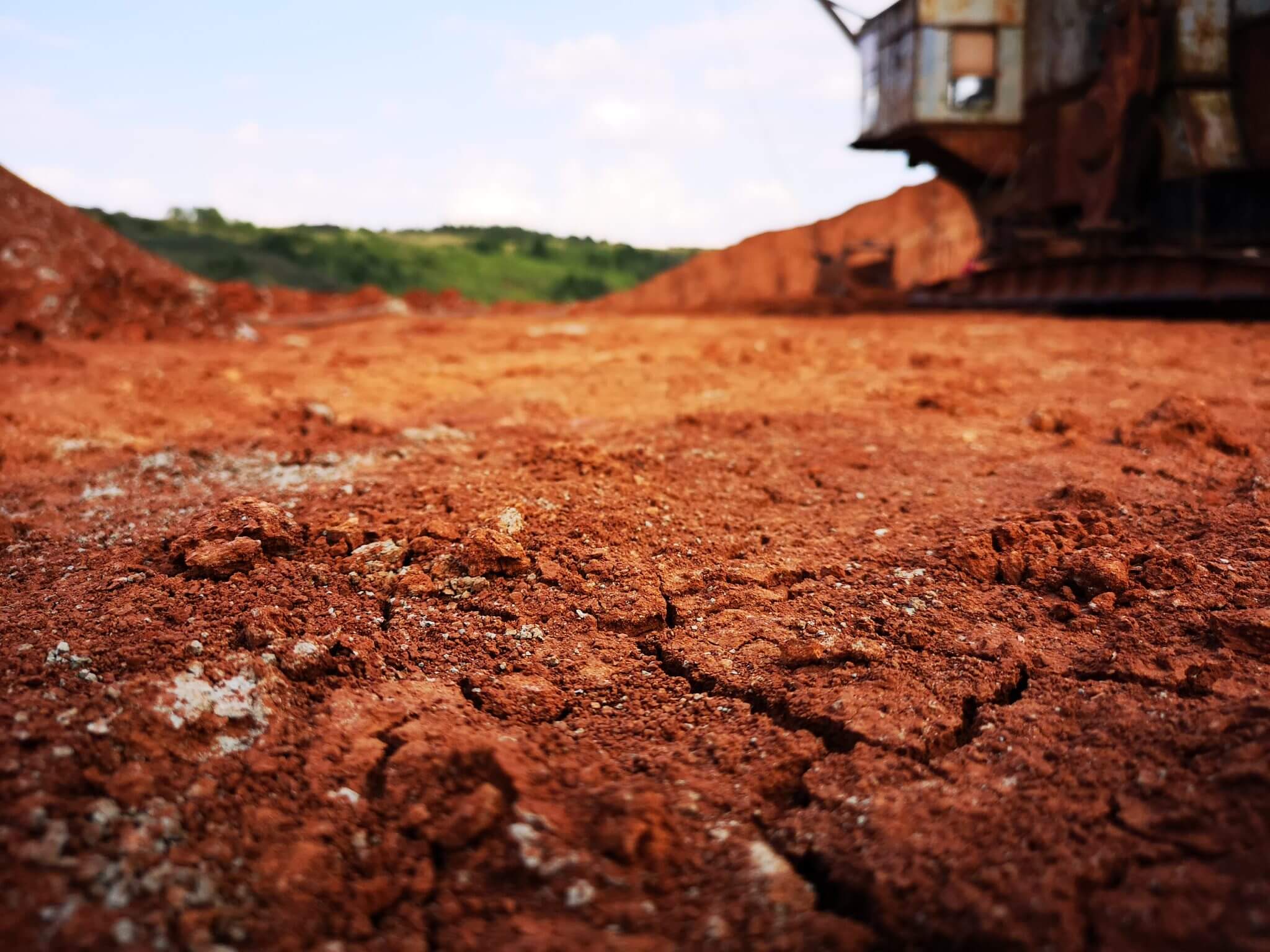 clay near excavation machine