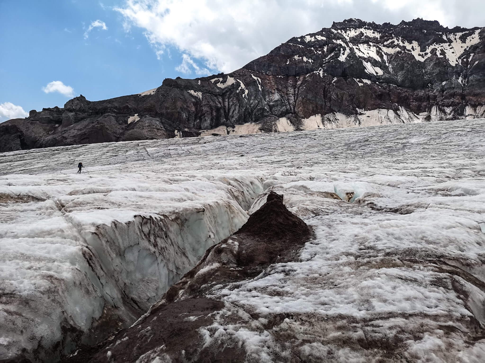 crevasse mount kazbek