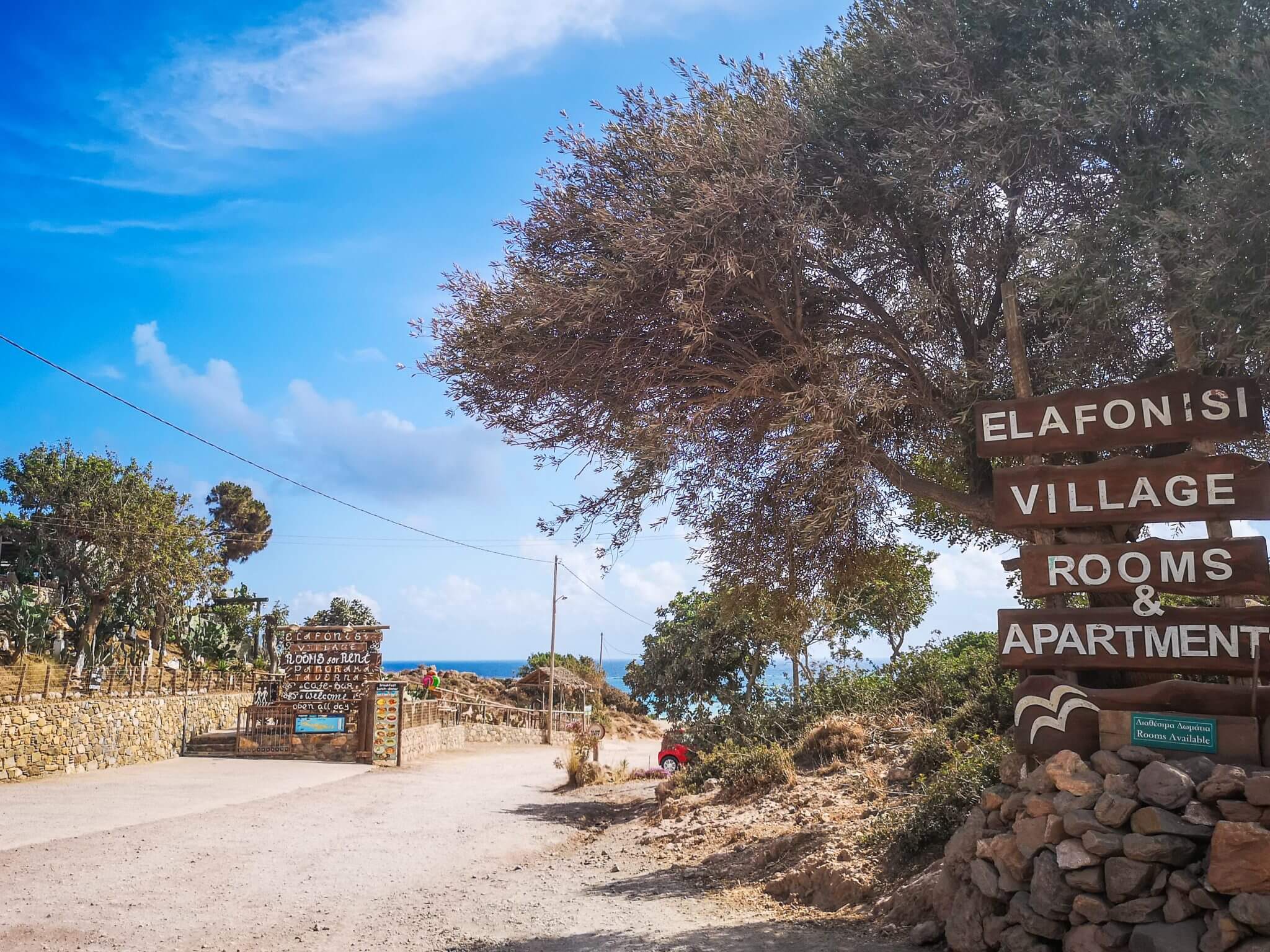 entrance to elafonisi beach