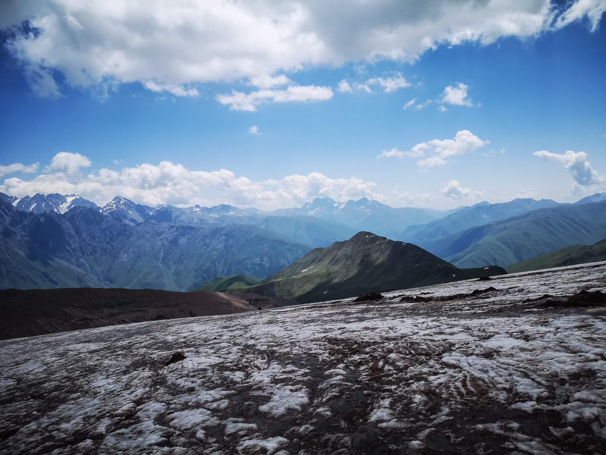great caucasus mountains gergeti glacier view