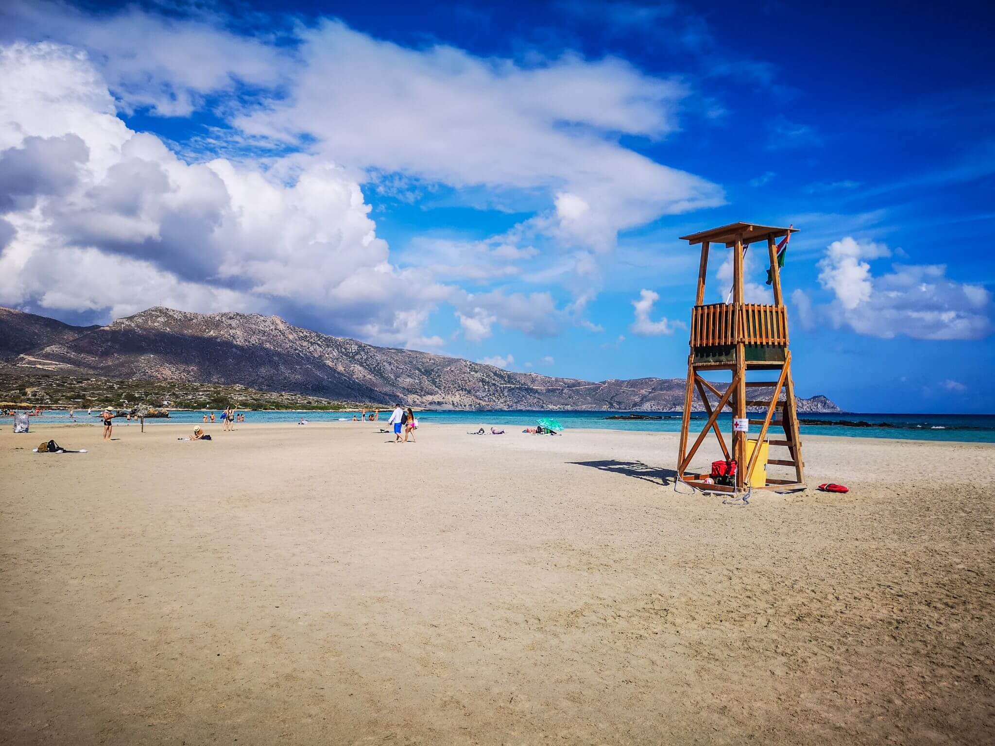 lifeguard tower in elafonisi beach
