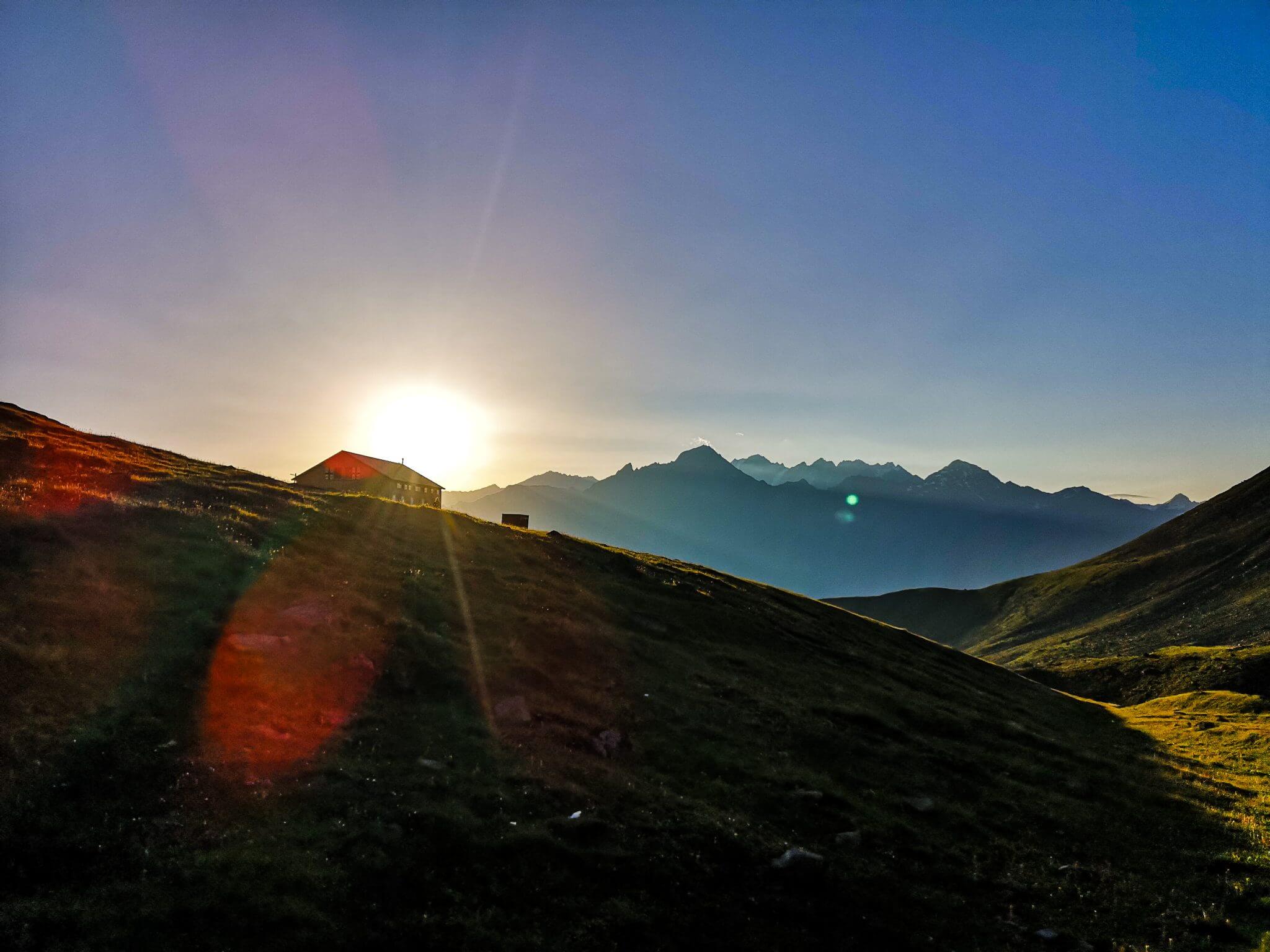 morning great caucasus mountains