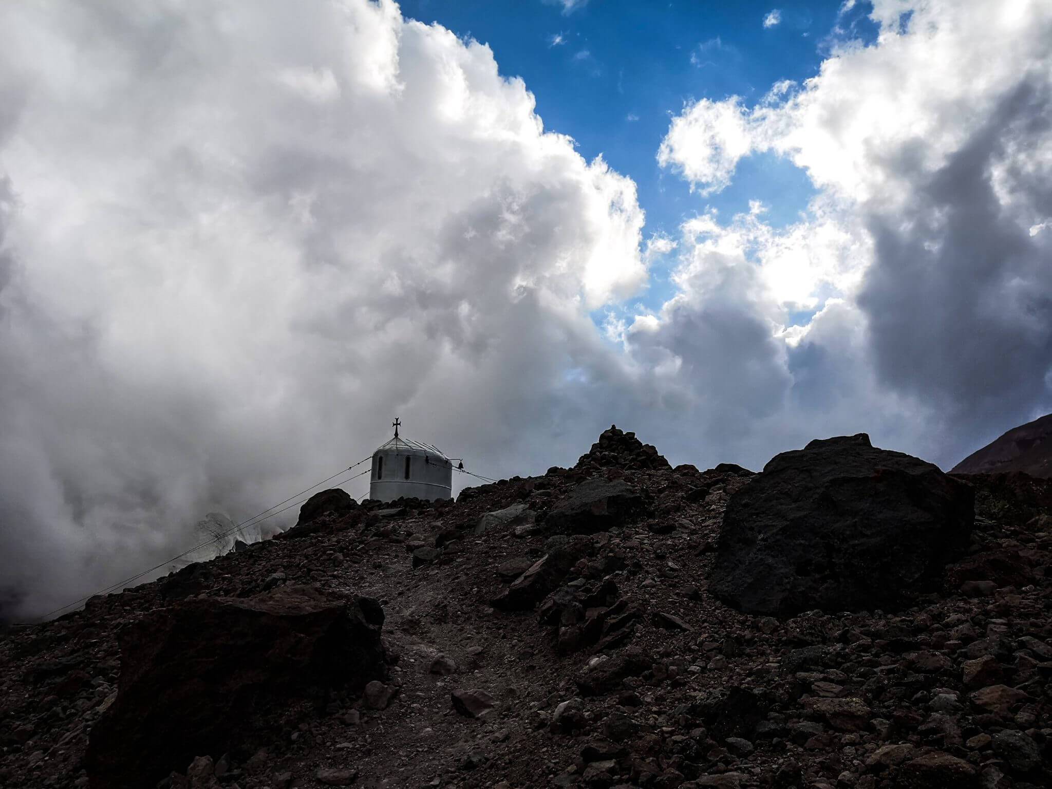 orthodox church betlemi cave mount kazbek