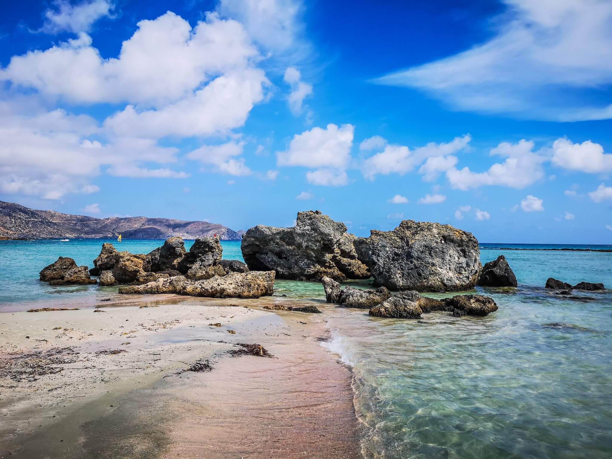 stones on elafonisi beach