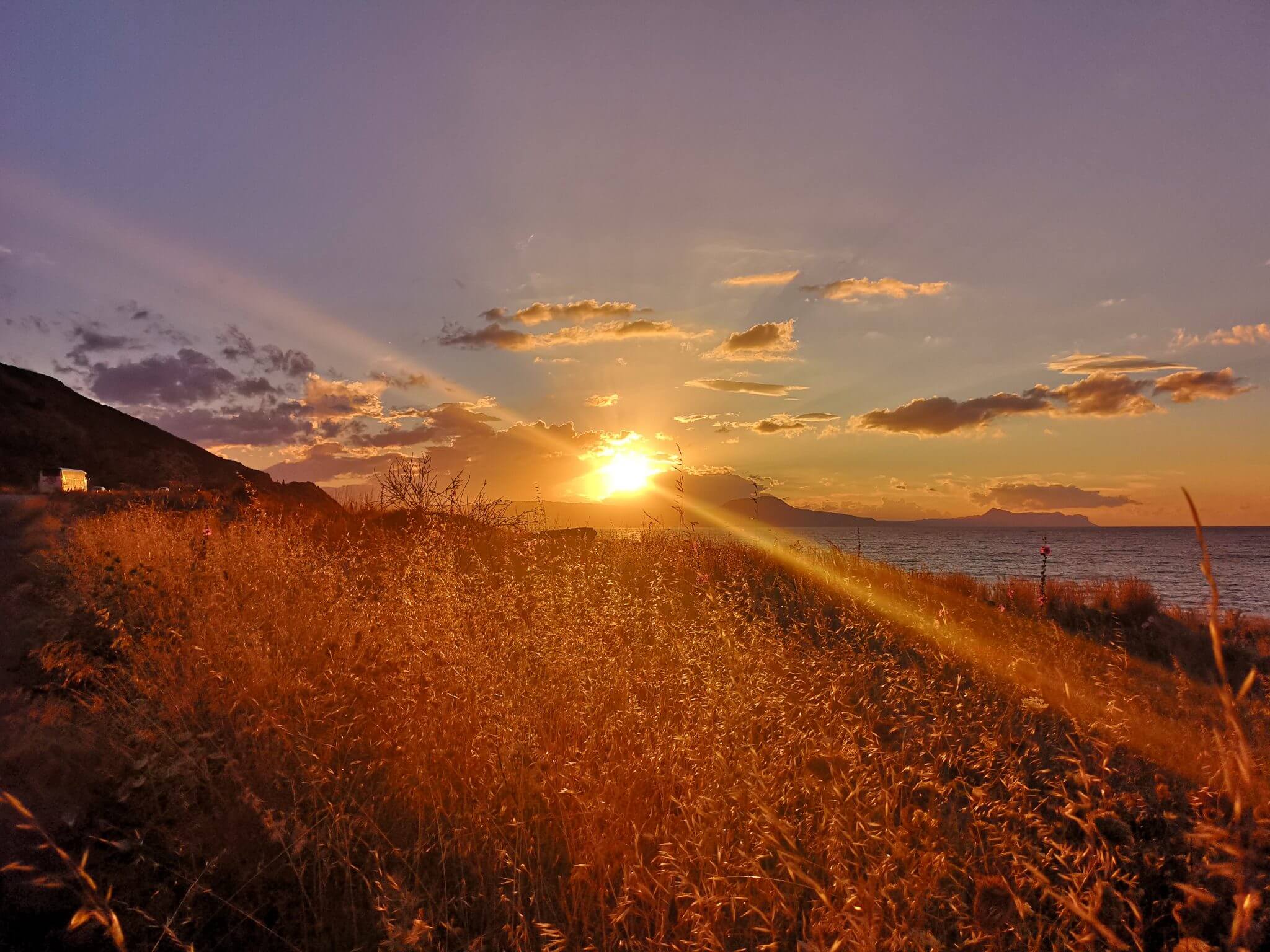 sunset crete