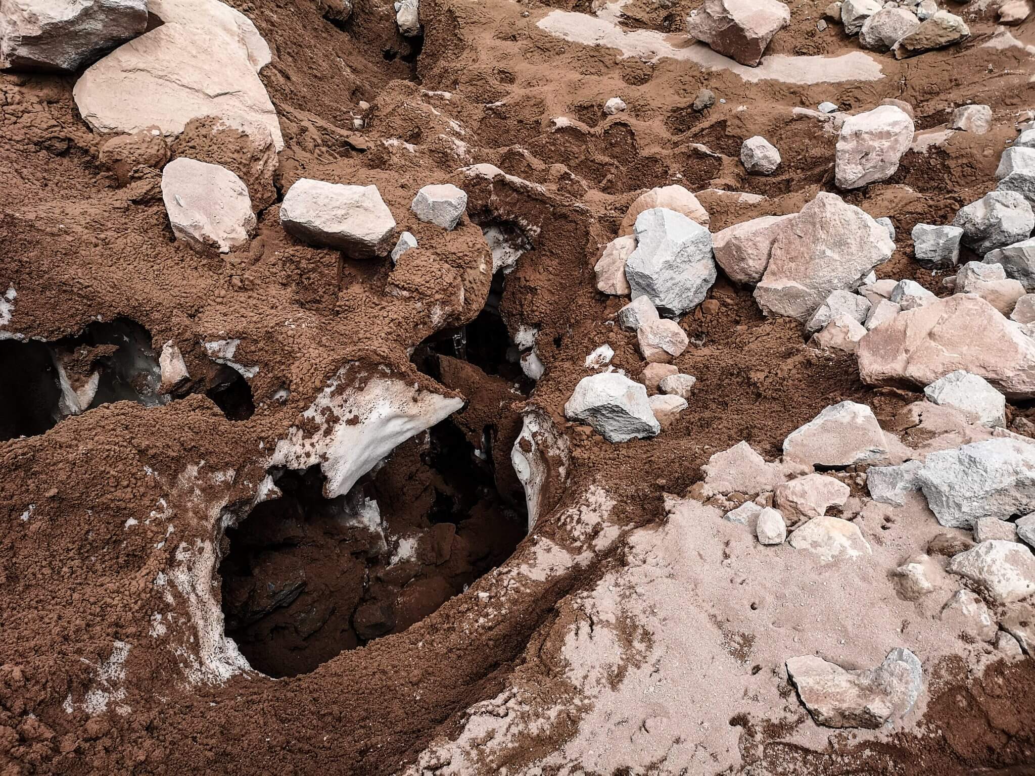 holes on glacier