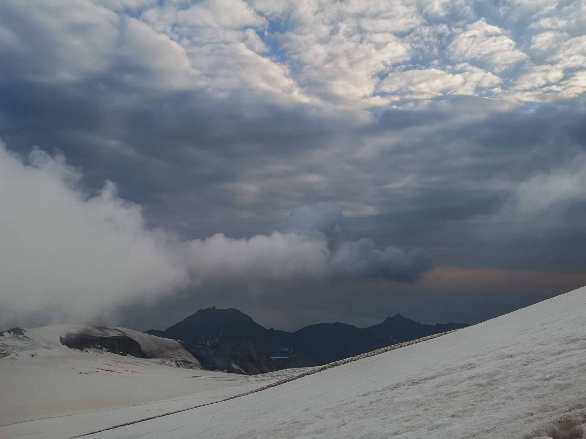 mountains and clouds from above