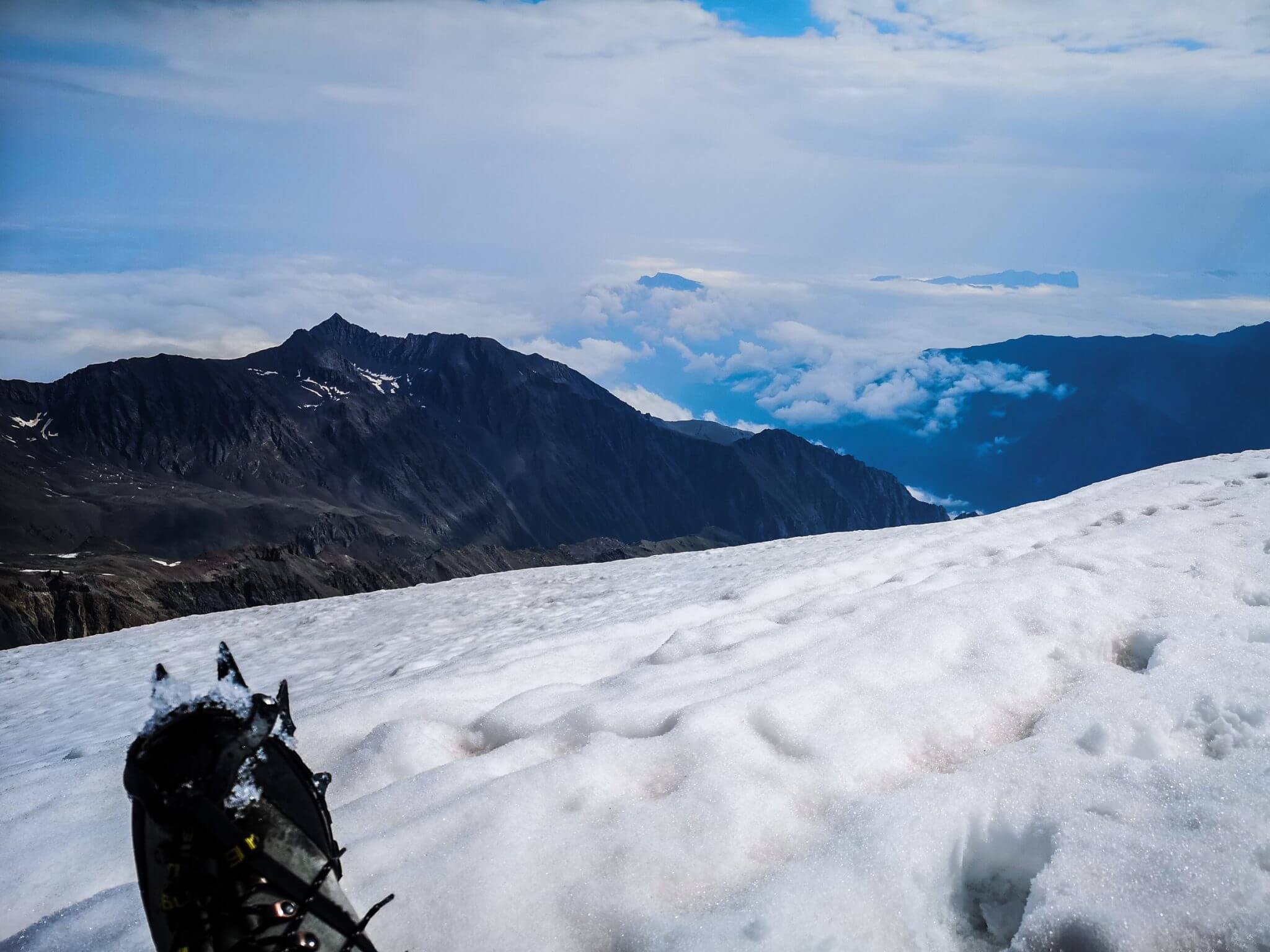 on the top of mount kazbek