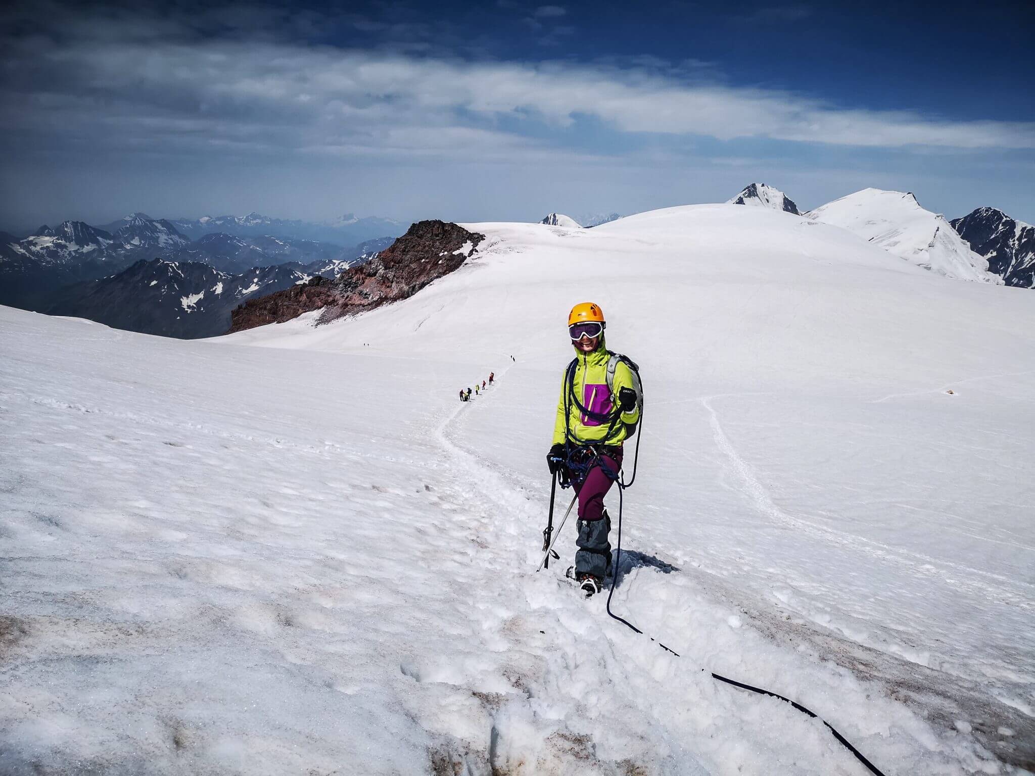 smiling mountain climber