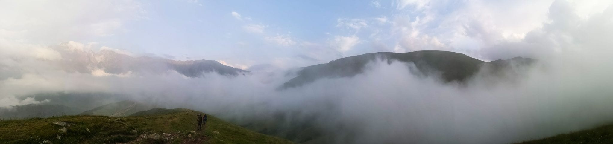 caucasus mountains clouds panorama