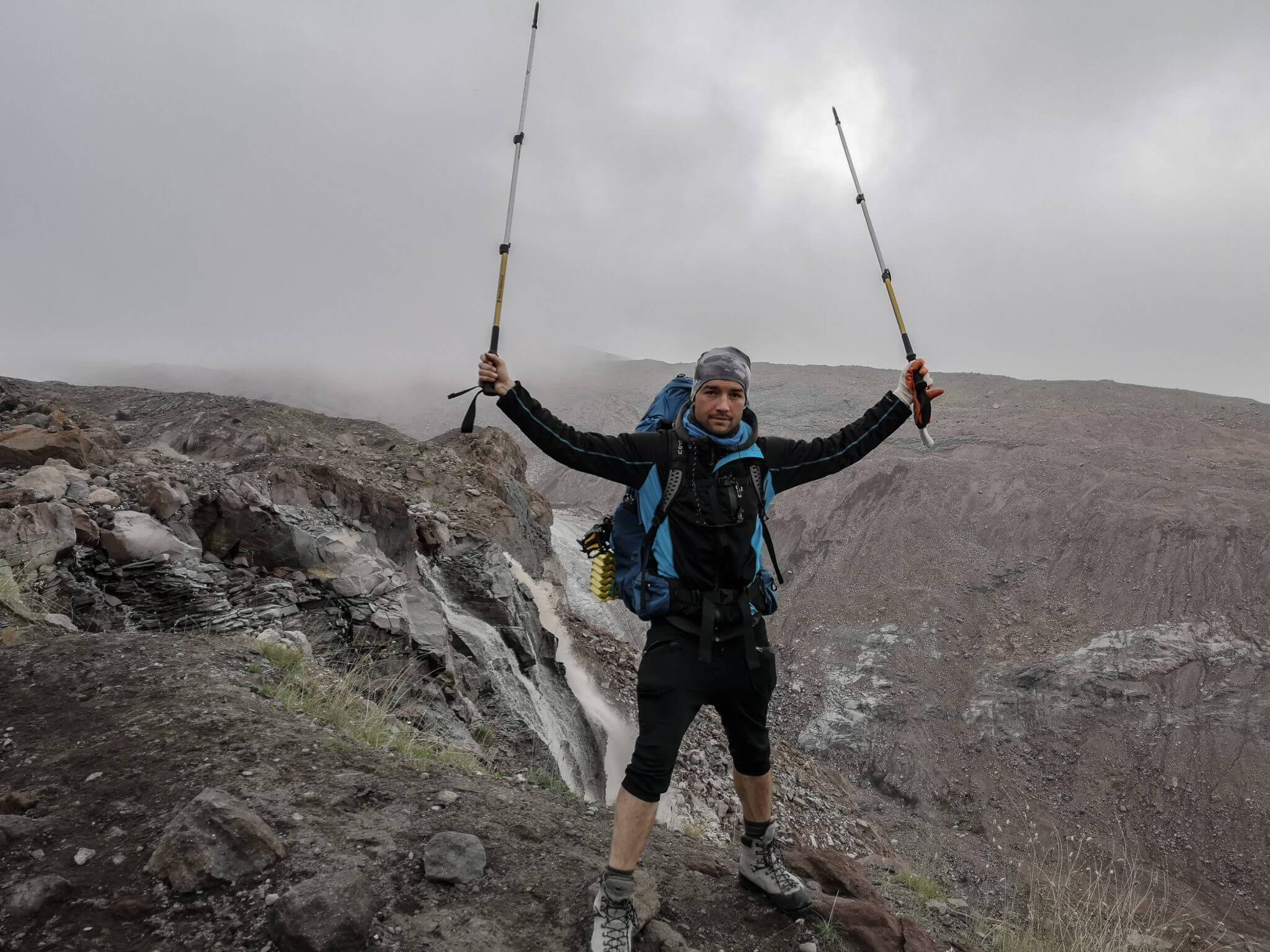 climber celebrating