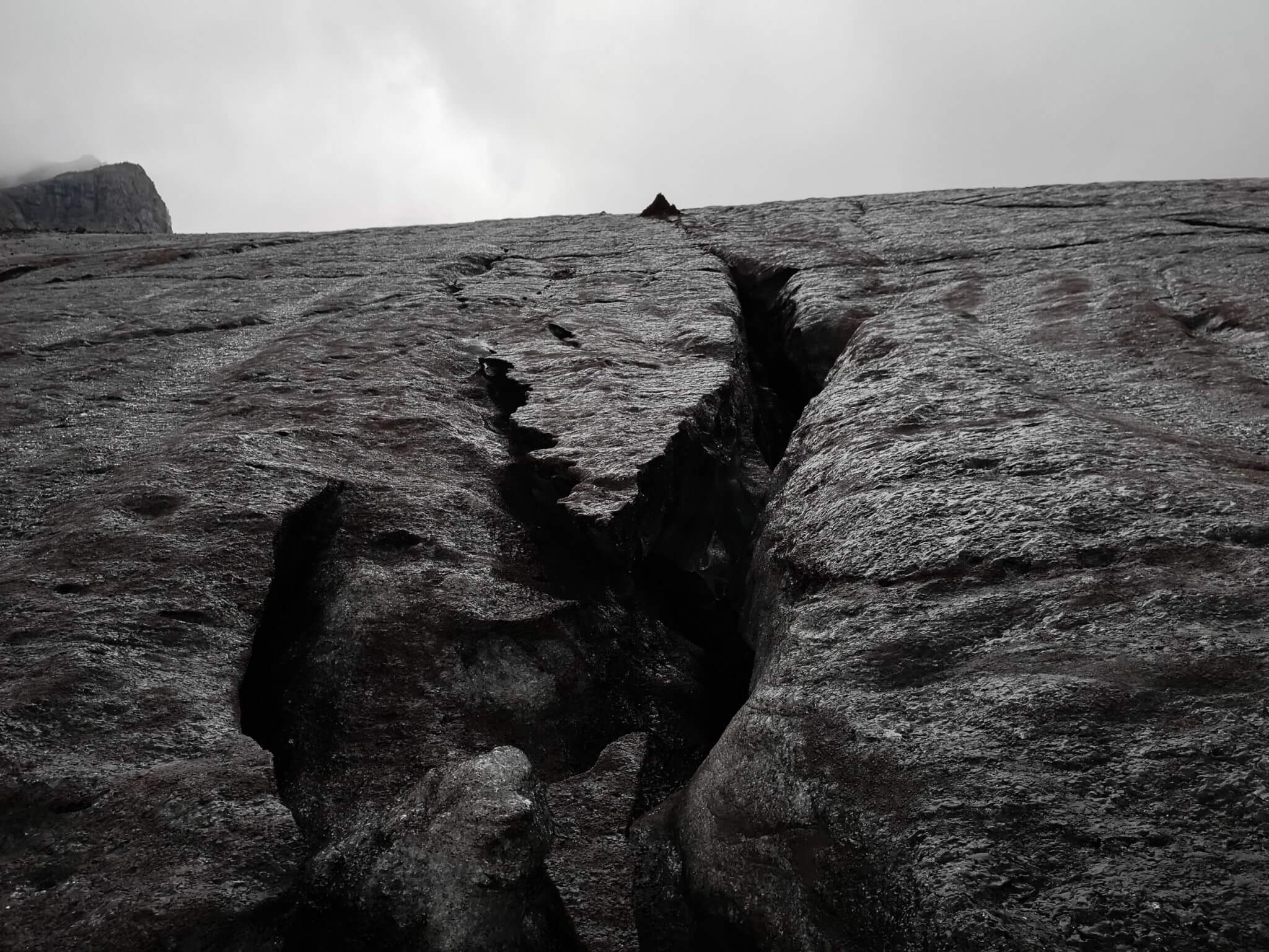 cracks on glacier