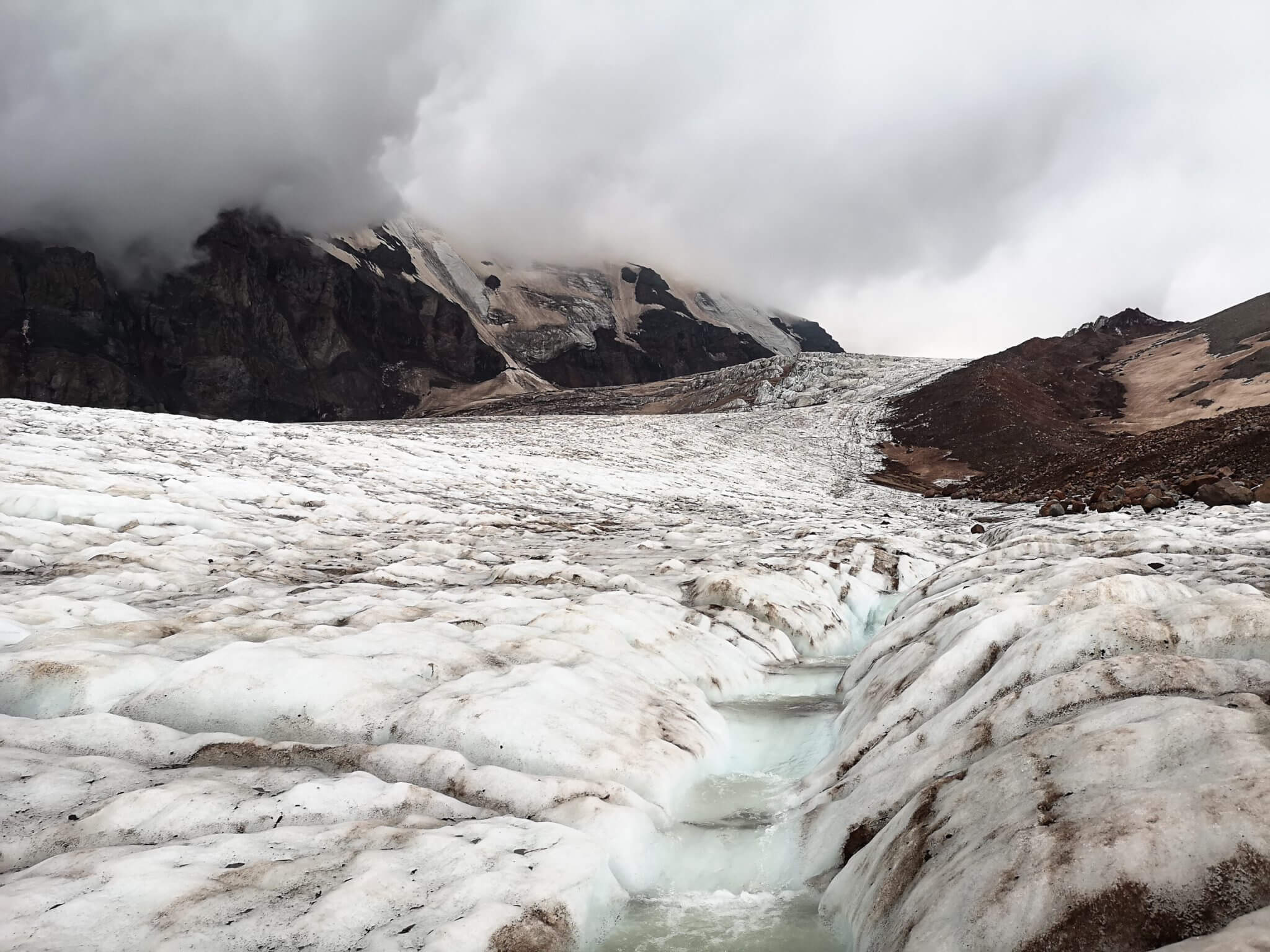 melt water stream glacier mountains