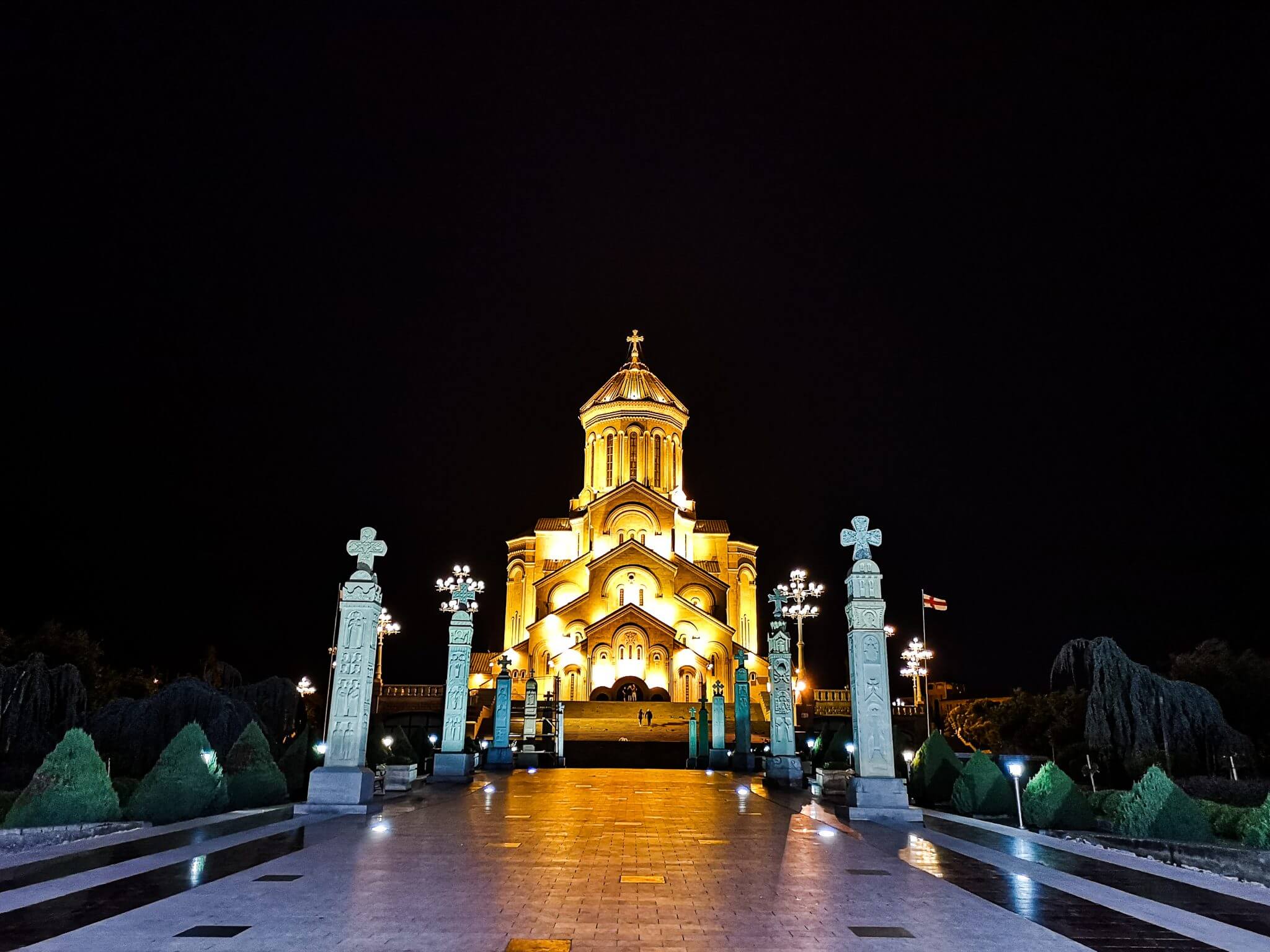georgia capital holy trinity-cathedral of tbilisi night