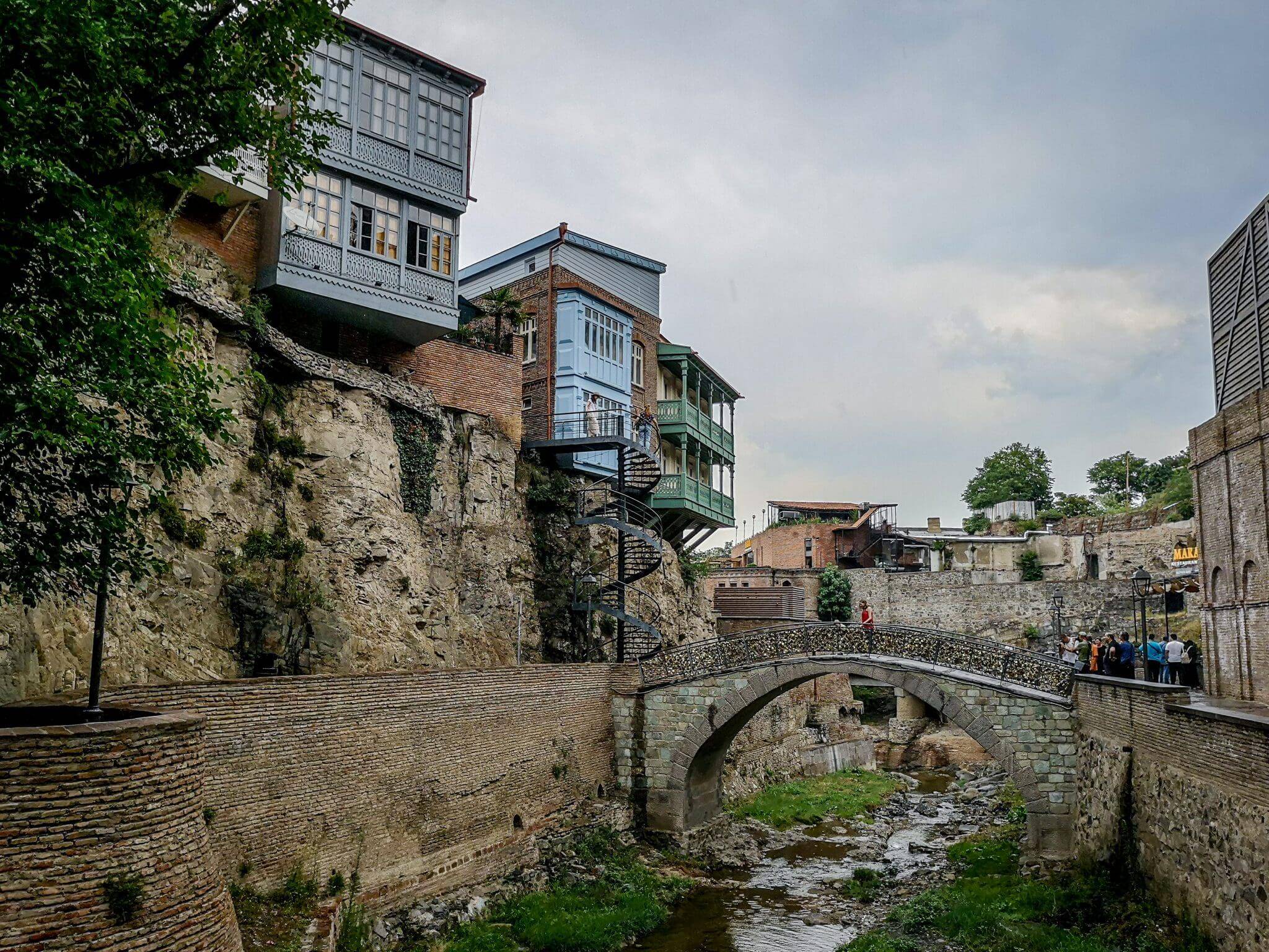 georgia capital tbilisi baths bridge
