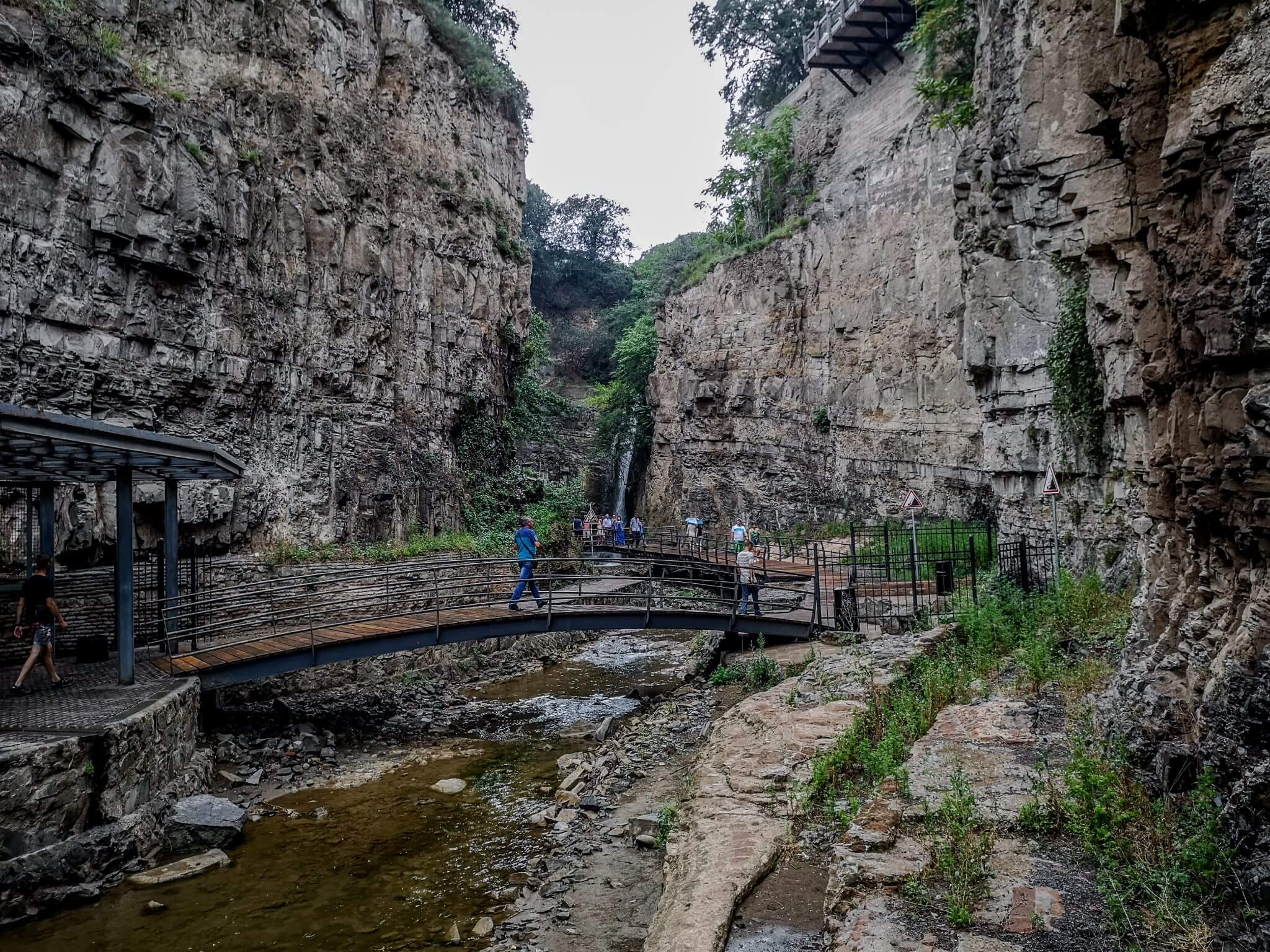 georgia capital tbilisi baths stream bridge
