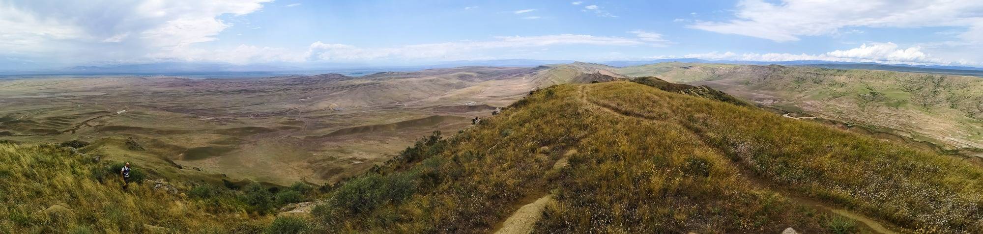 Georgia and Azerbaijan border panorama