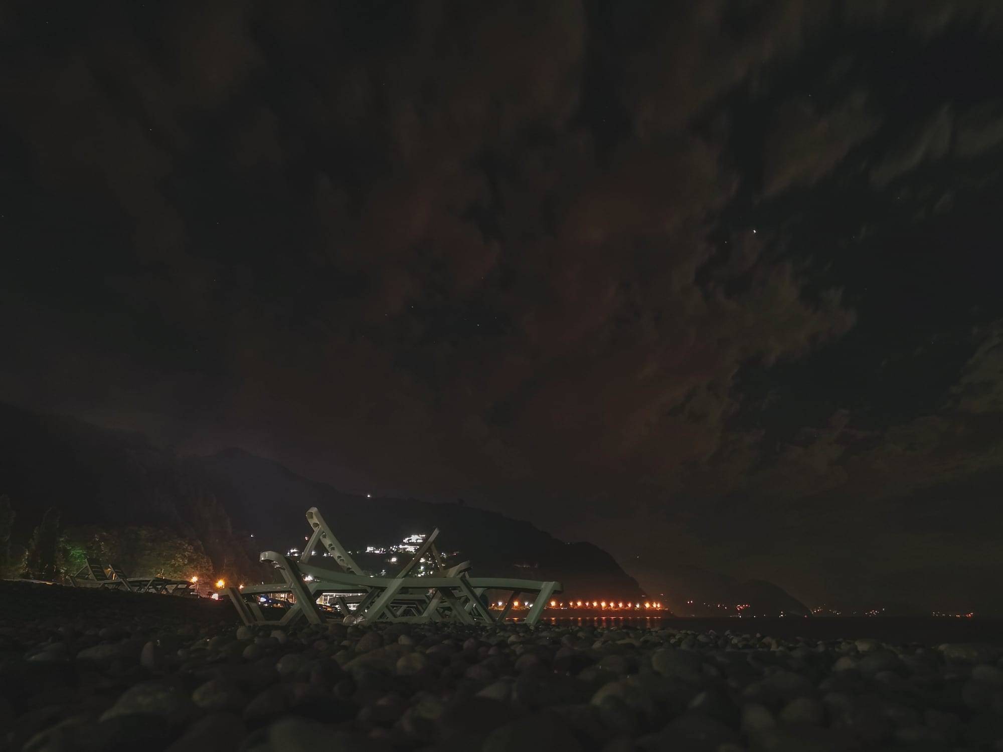 Beach near Black Sea at night, Sakartvelo