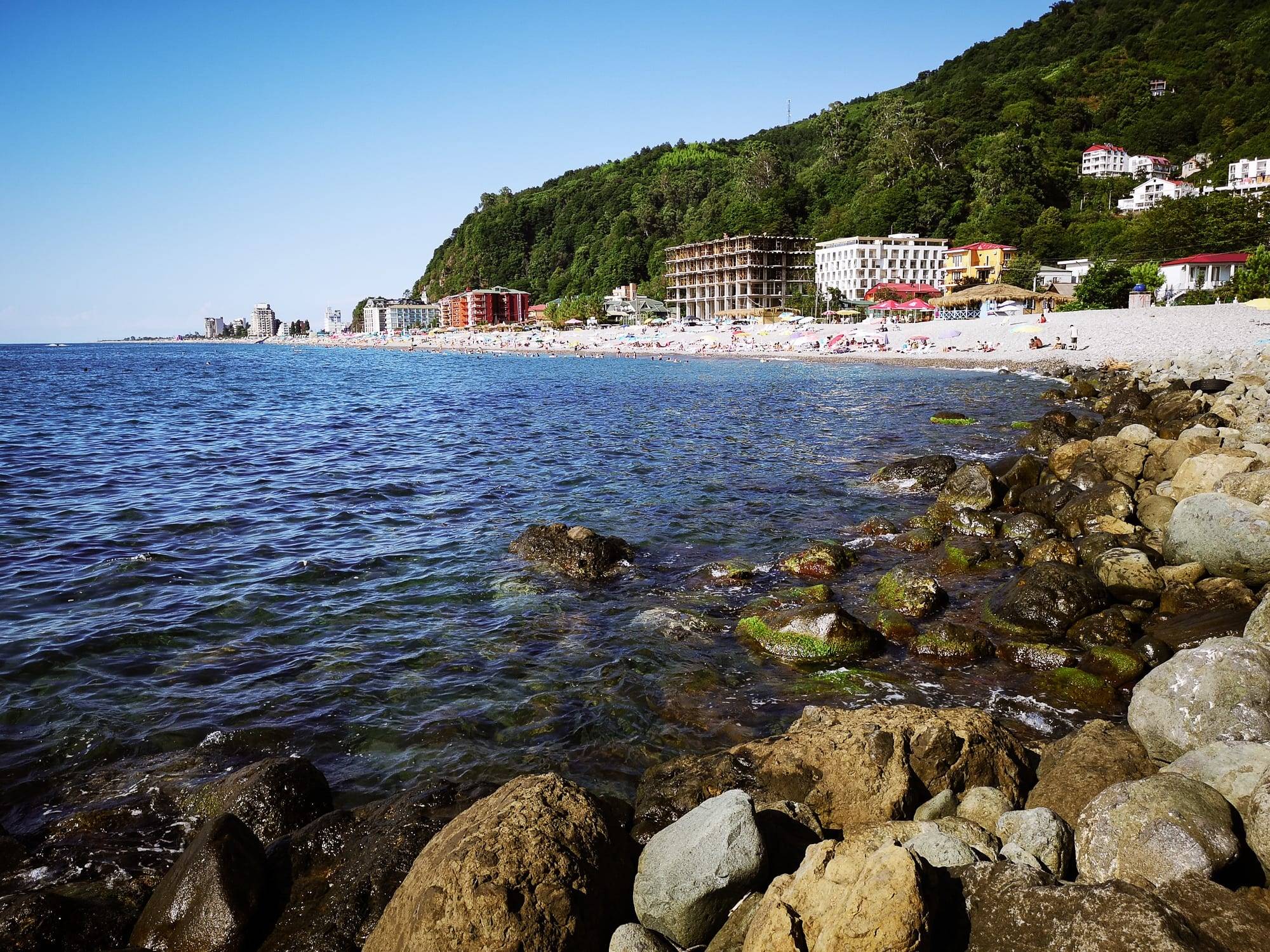 Kvariati beach by the Black Sea near Batumi, Georgia