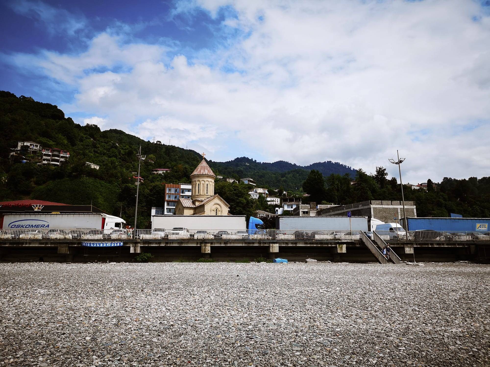 Sarpi town on Georgia and Turkey border near the Black Sea