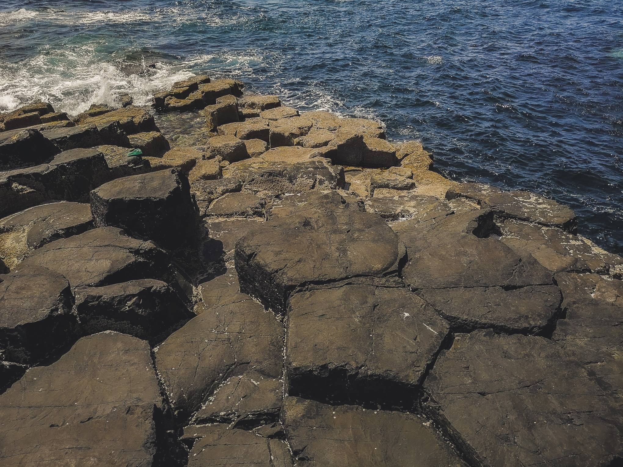 Hexagon shore of Staffa Island, during the Treshnish Isles wildlife tour, Scotland