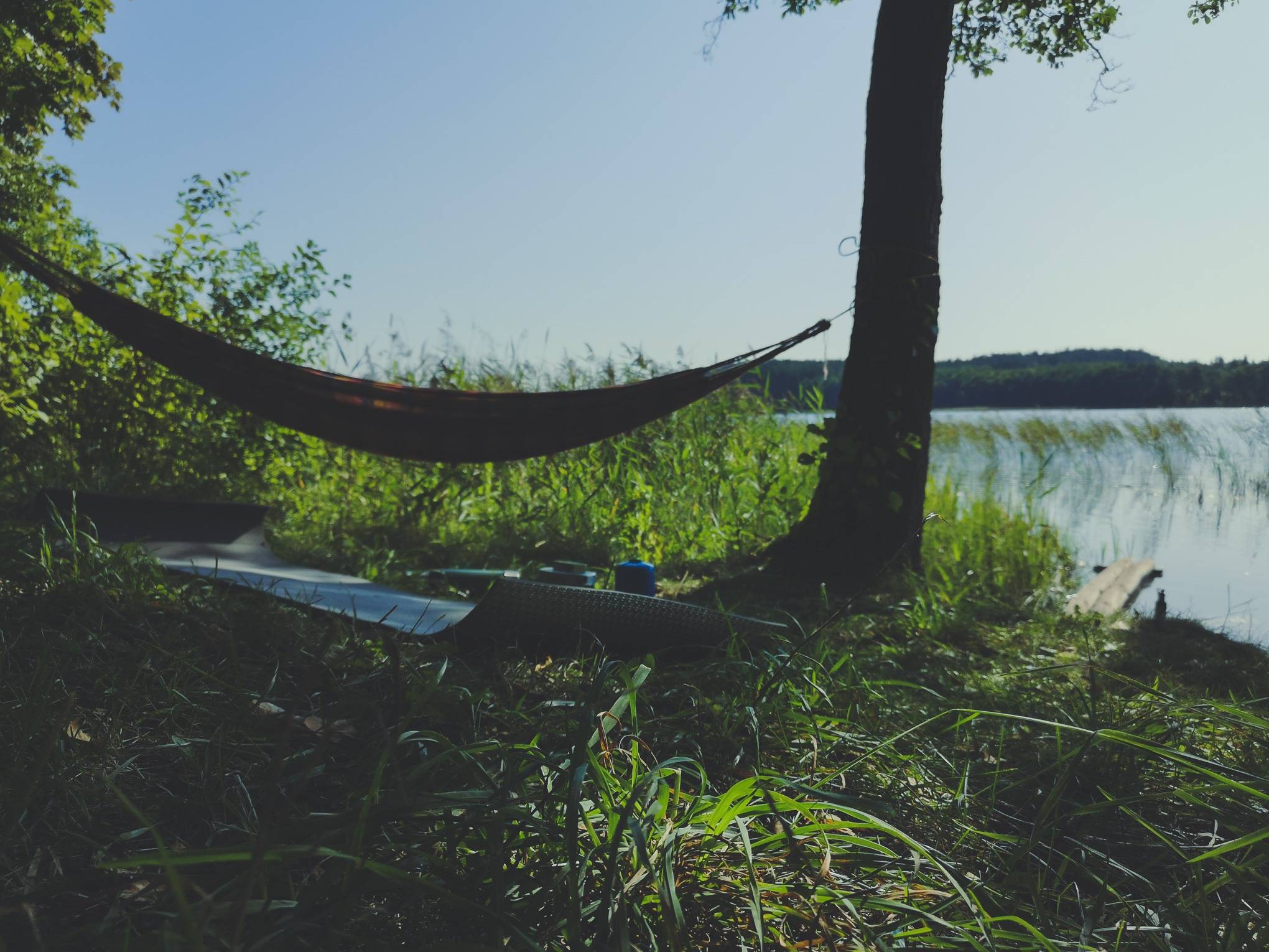 Hammock near White Lakajai Lake in Labanoras Regional Park, Lithuania
