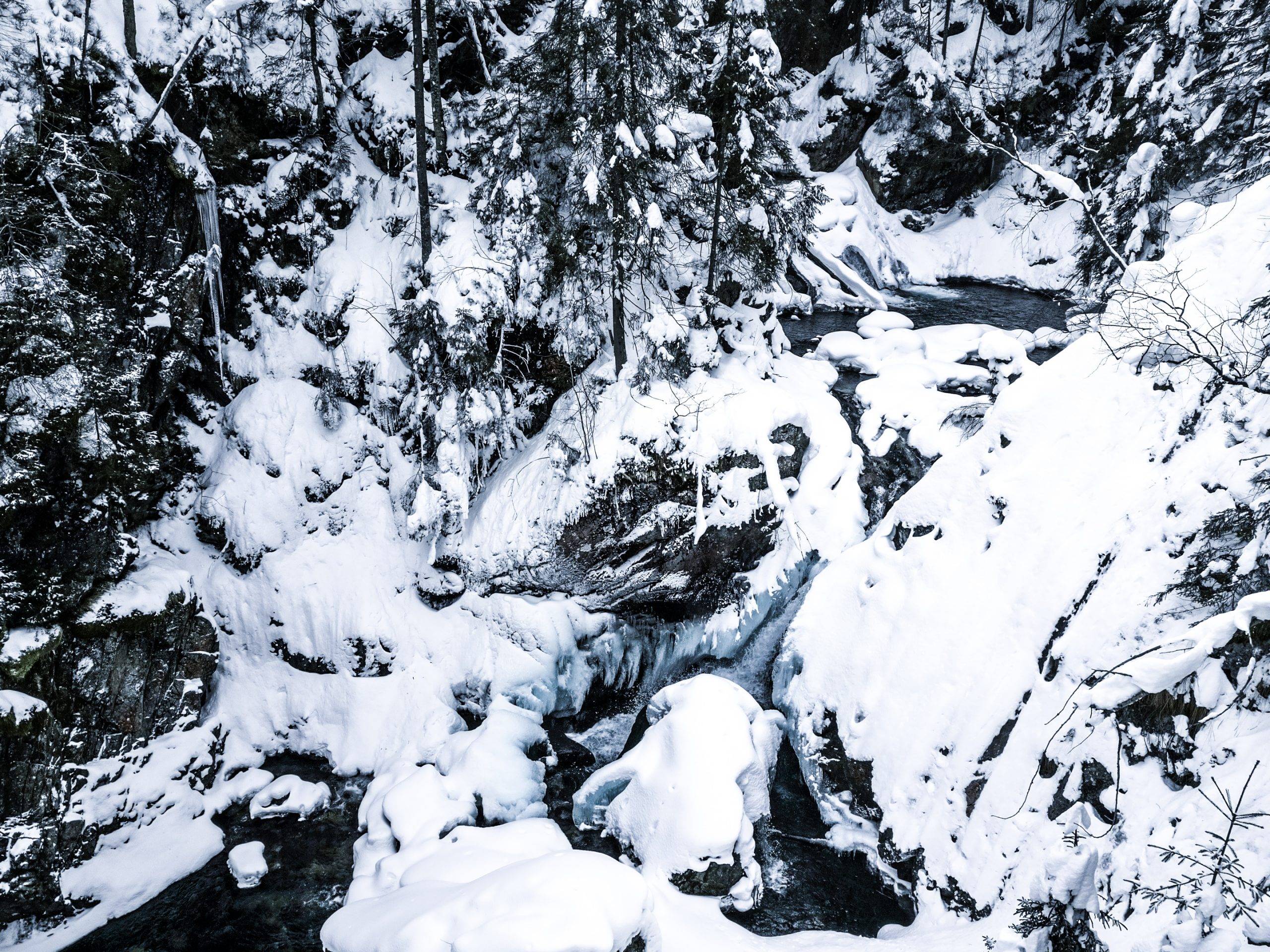 Wodogrzmoty Mickiewicze waterfall on the way to Morskie Oko, Poland
