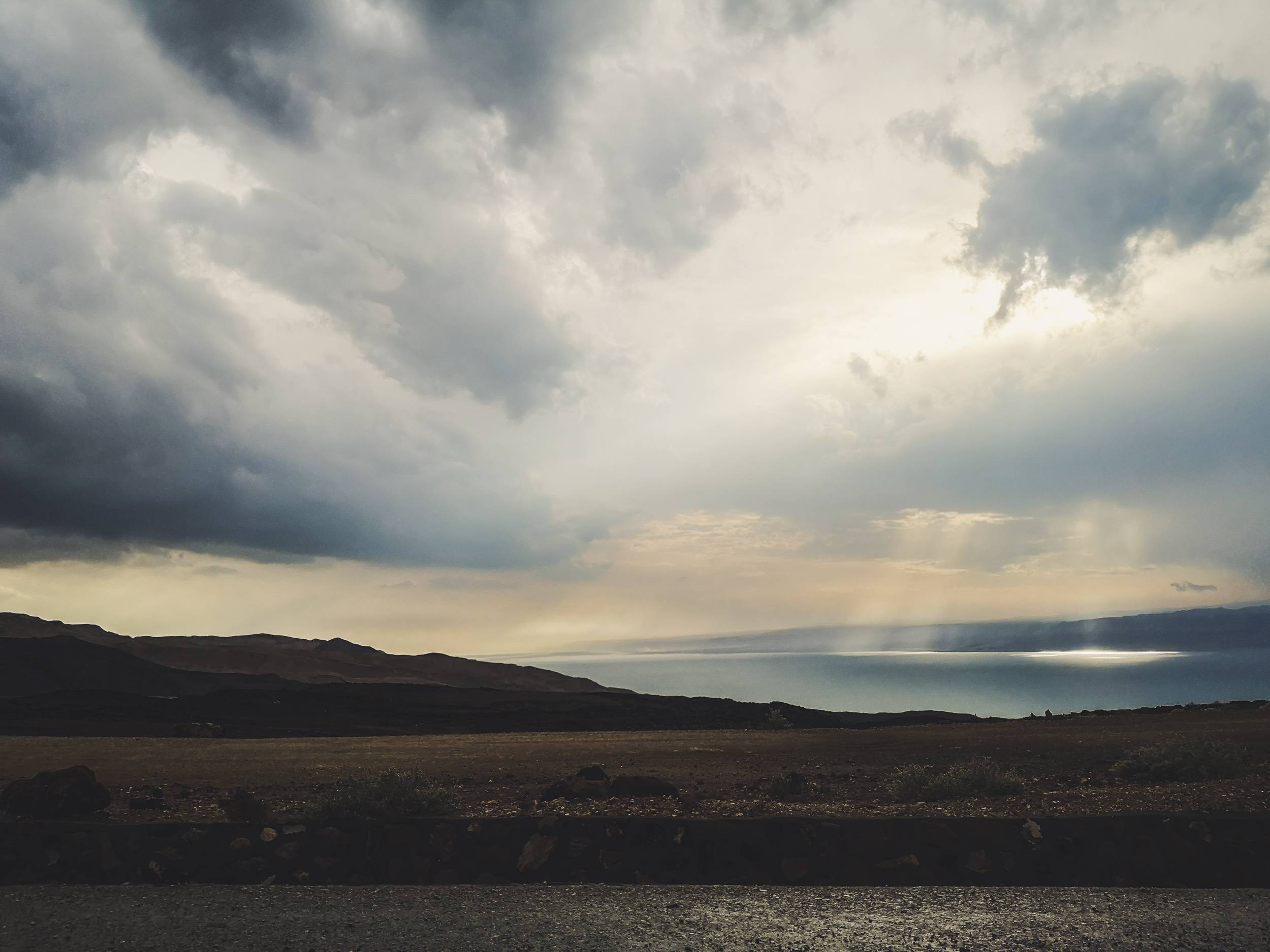 The Dead Sea between Jordan and Israel
