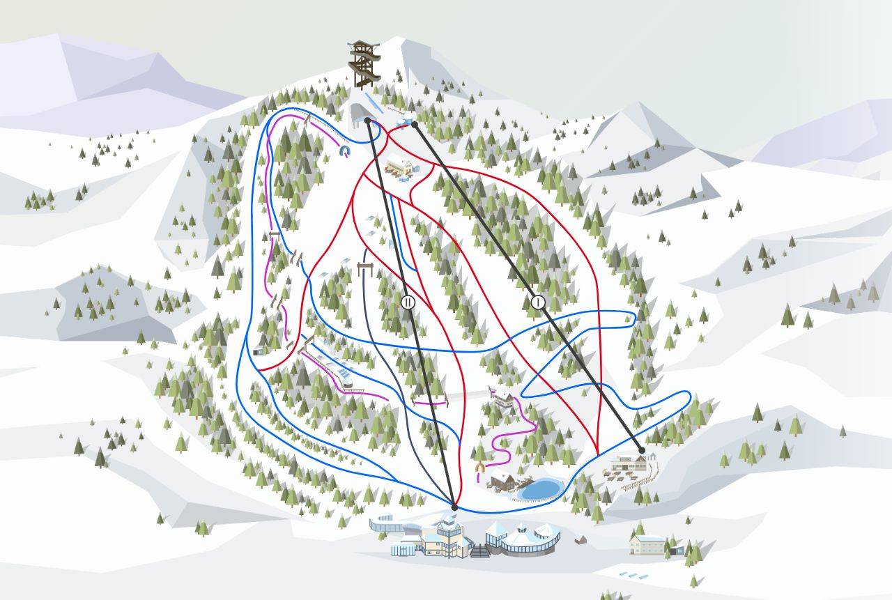 Ski slopes and lift plan of Zauberberg Semmering