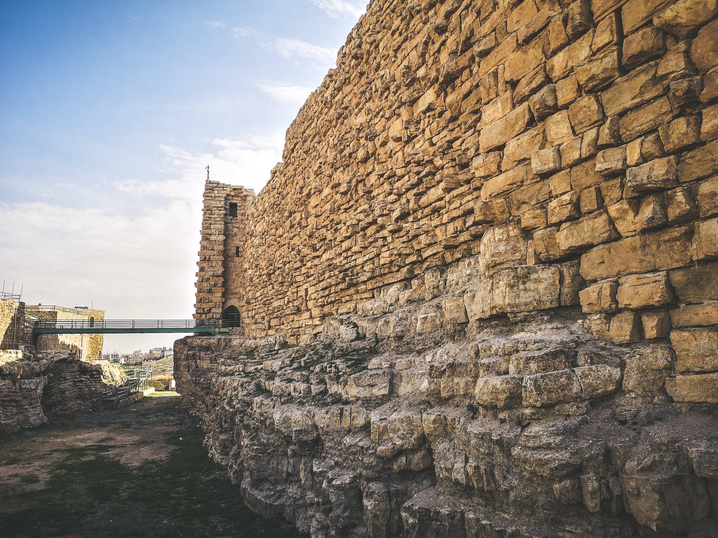 The walls of al-Karak Castle, Jordan