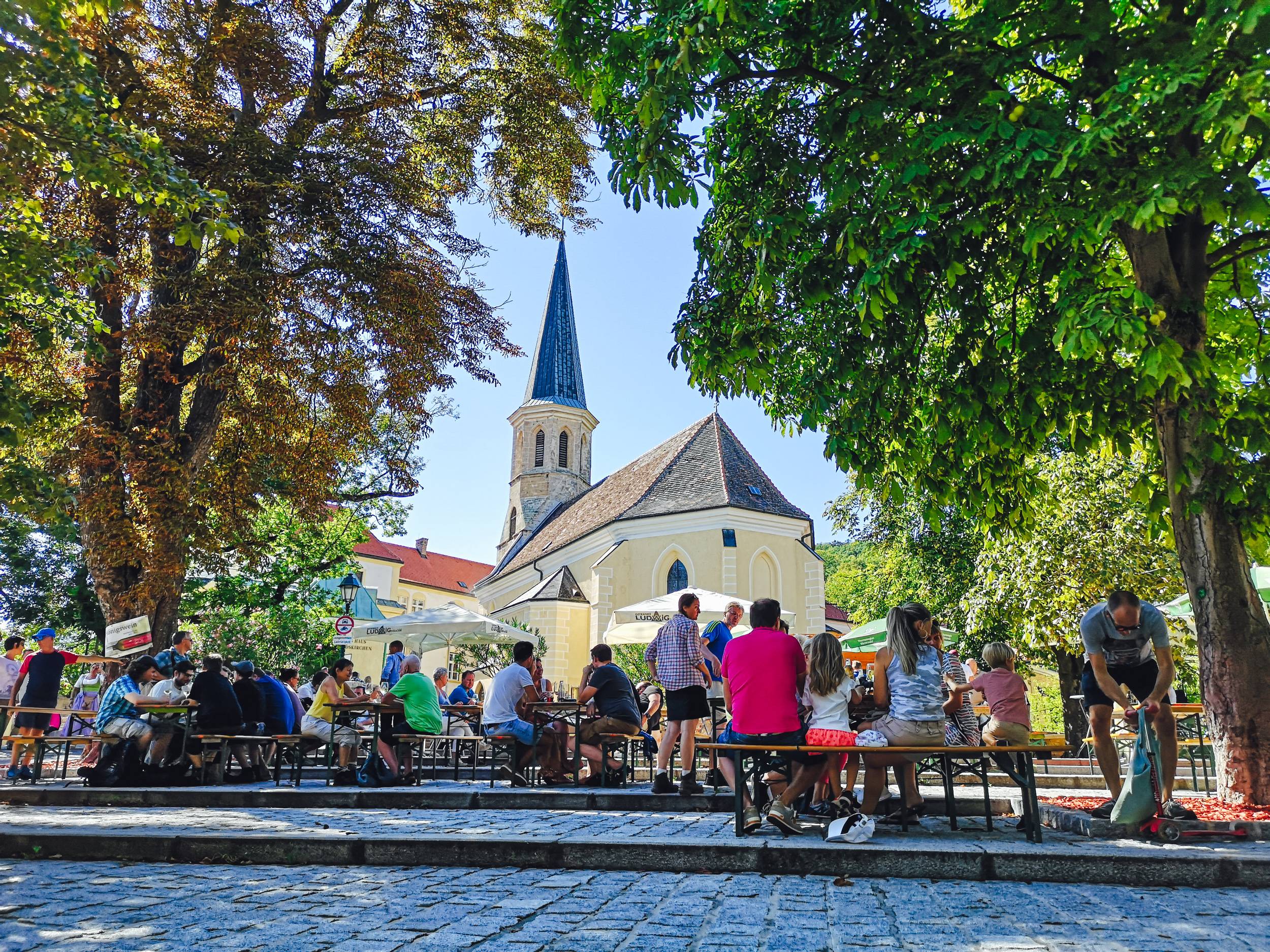 Kirchenplatz during Weinherbst in Gumpoldskirchen, Austria