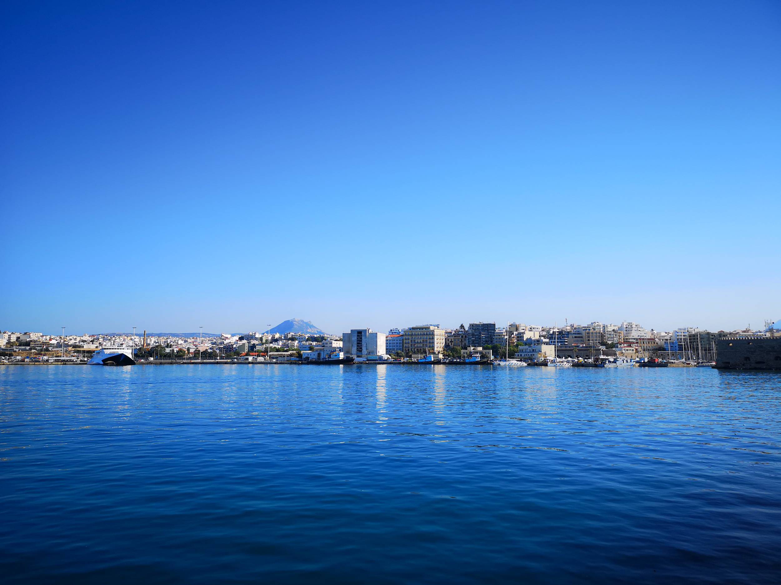 Juktas mountain and Heraklion harbor, Crete