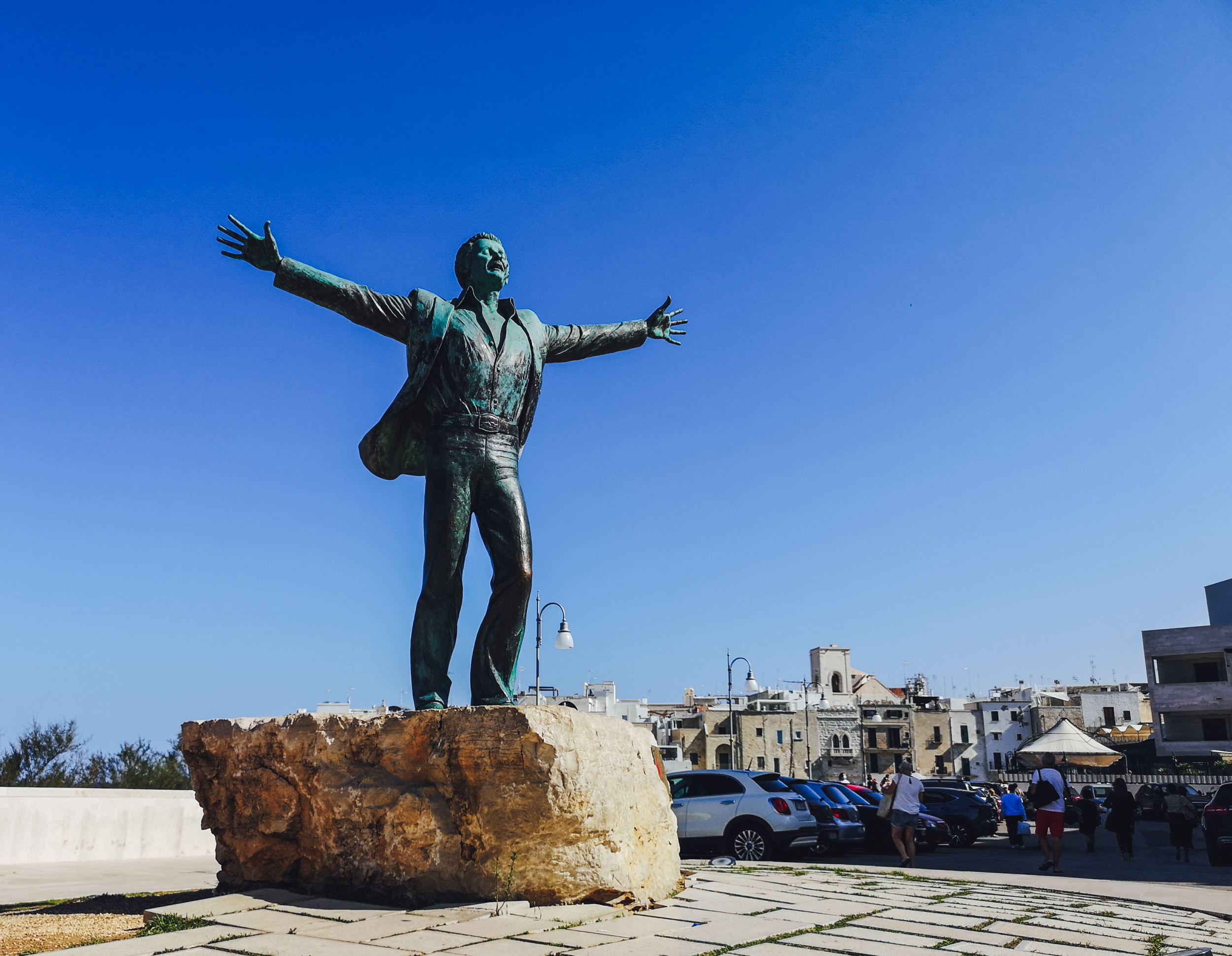 Monument of Domenico Modugno in Polignano a Mare, Italy
