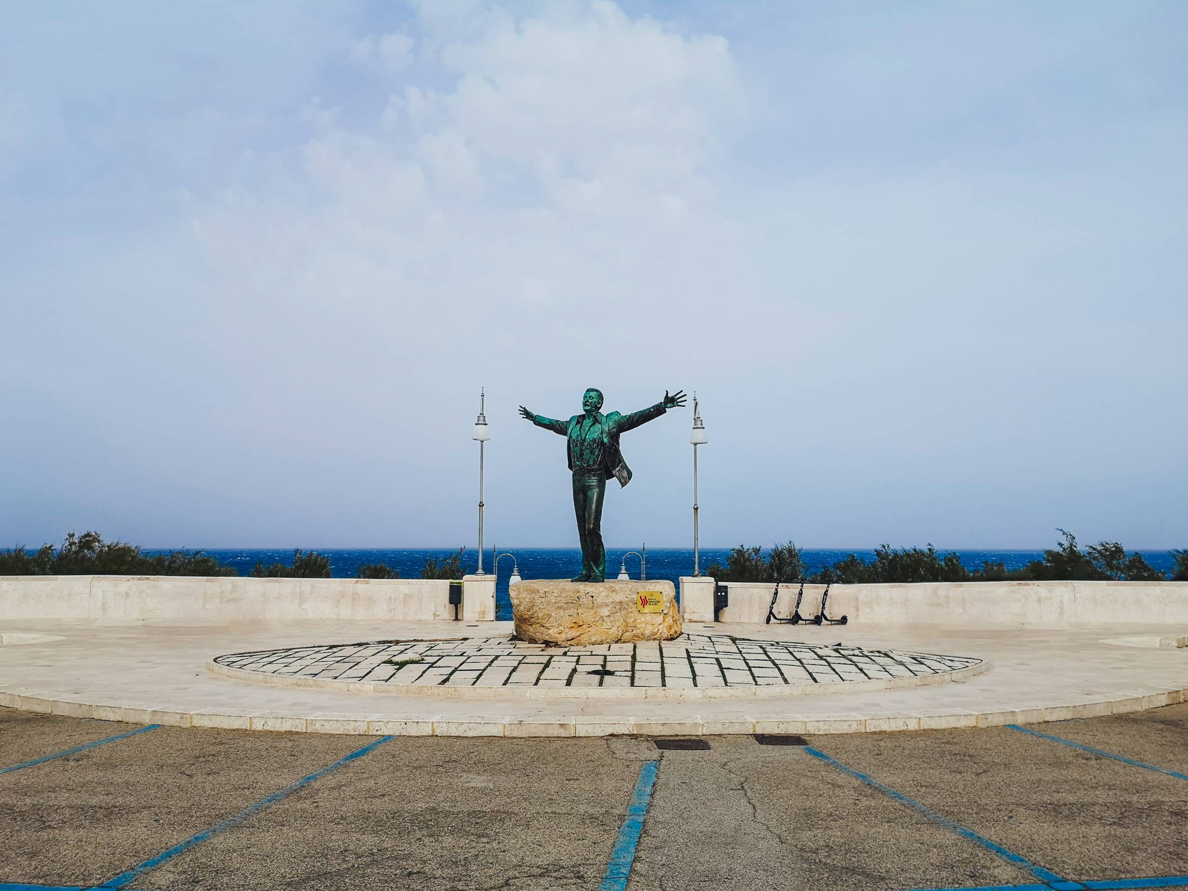 Monument of Domenico Modugno in Polignano a Mare, Puglia, Italy