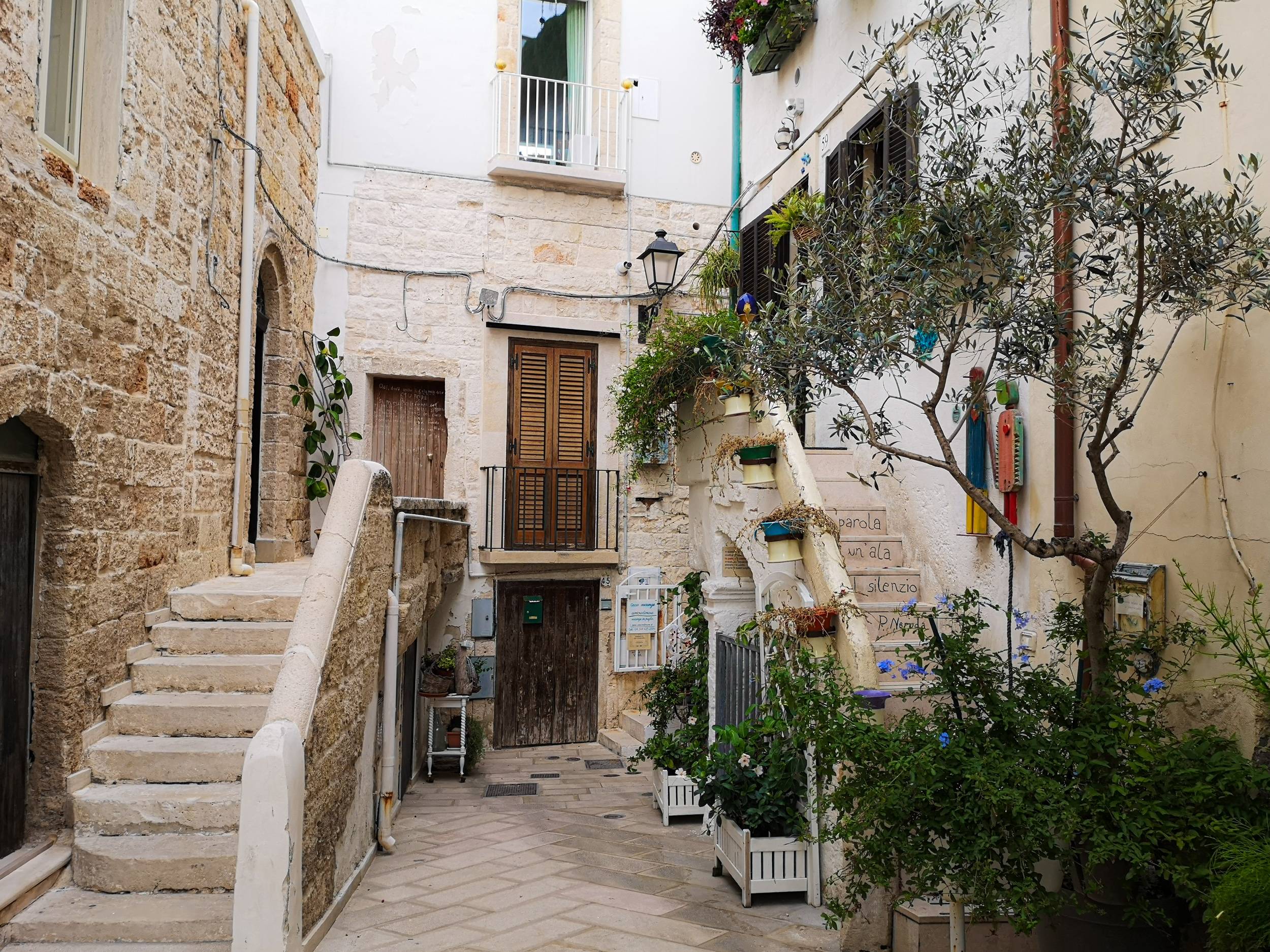 Poems in the Old Town of Polignano a Mare in Puglia, Italy