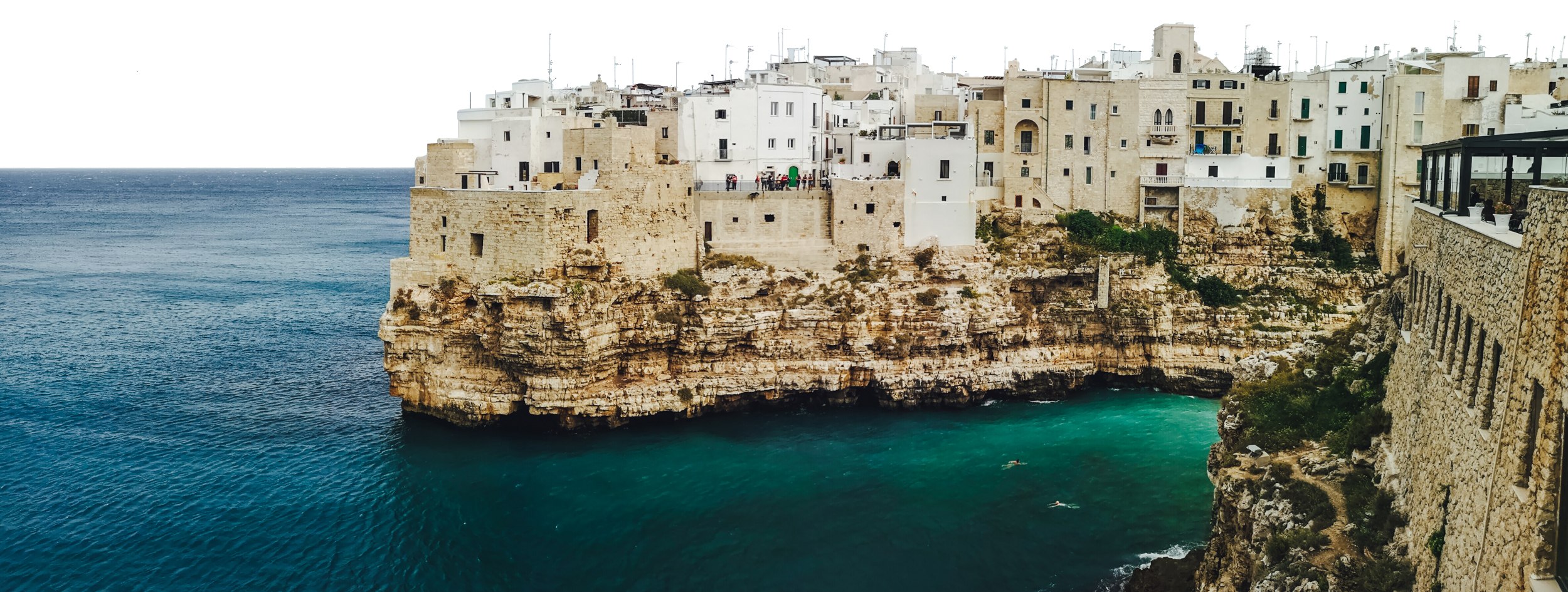 Polignano a Mare view from Pietra Piatta in Puglia, Italy
