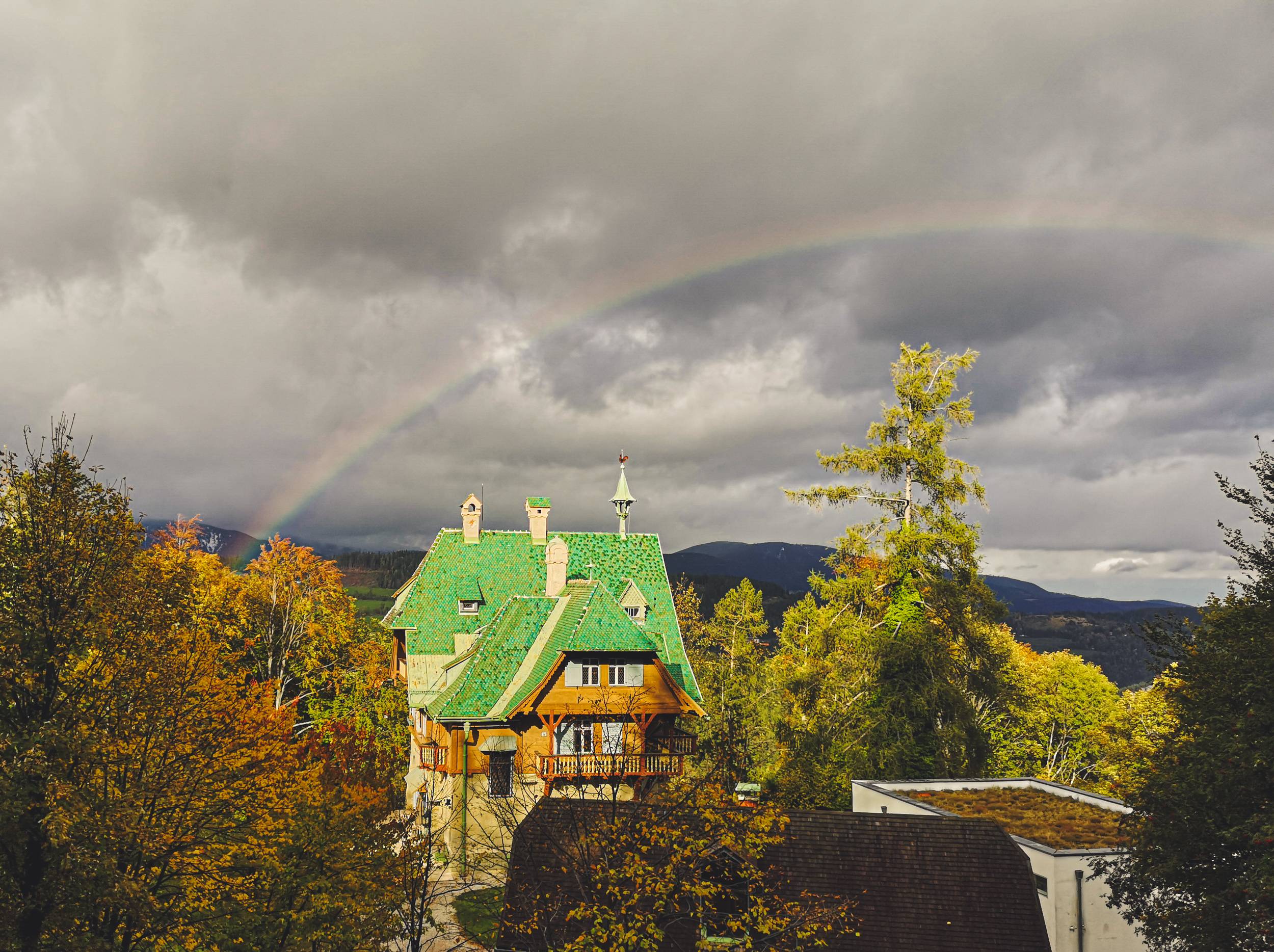 A rainbow over Semmering, Lower Austria