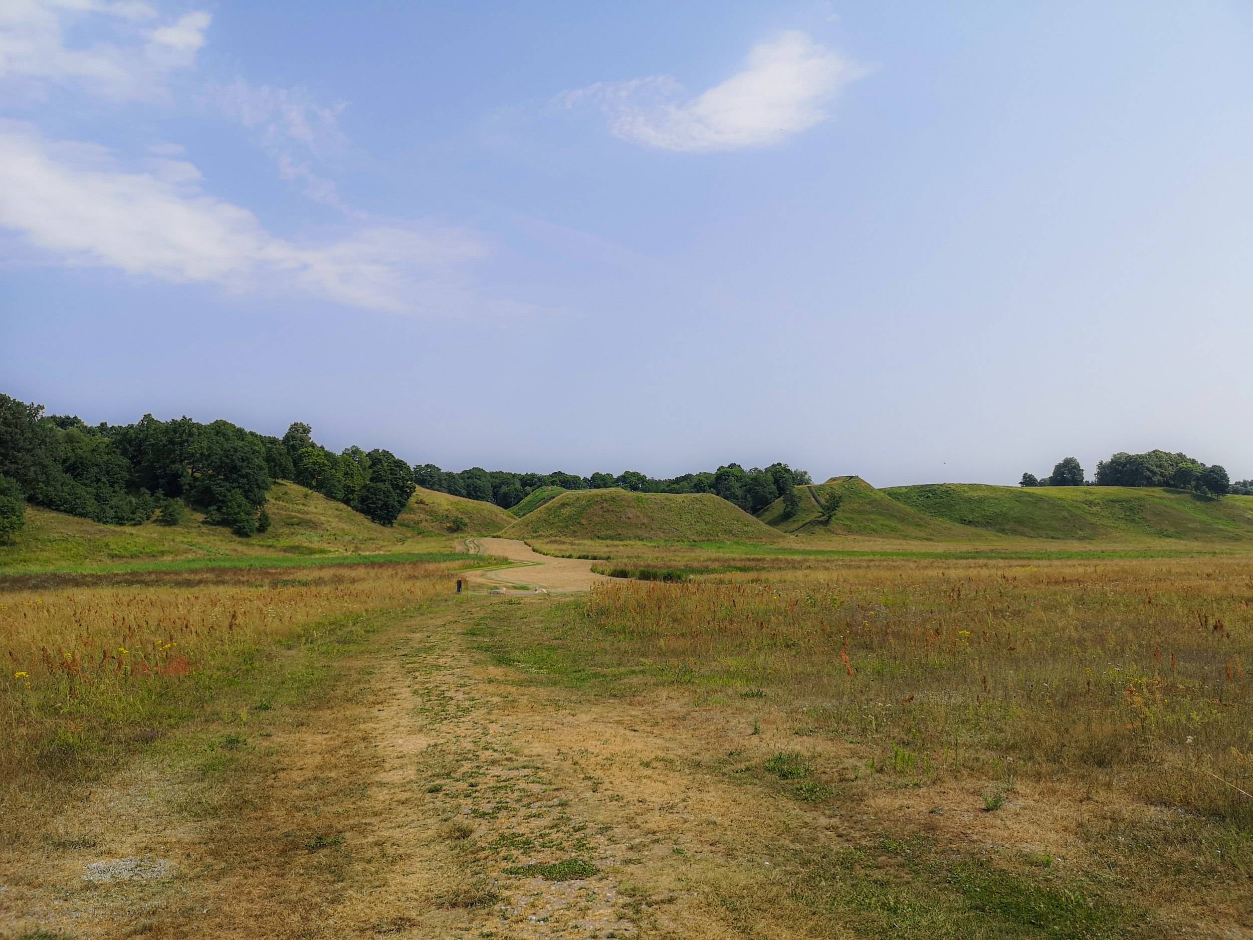Kernavė Mounds - UNESCO Archeological Site - from Pajauta Valley, Lithuania