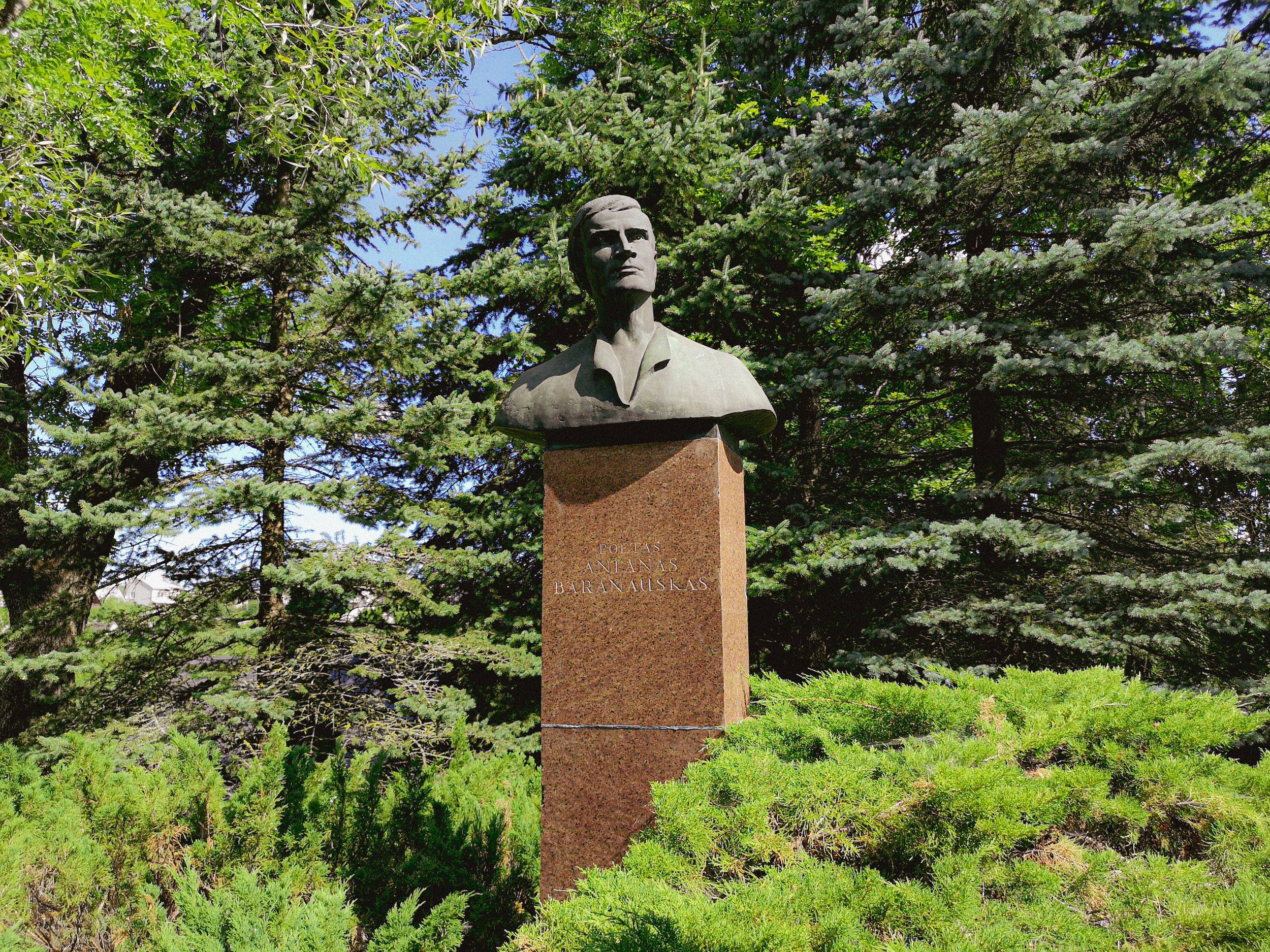Bust of Antanas Baranauskas in Anykščiai, Lithuania