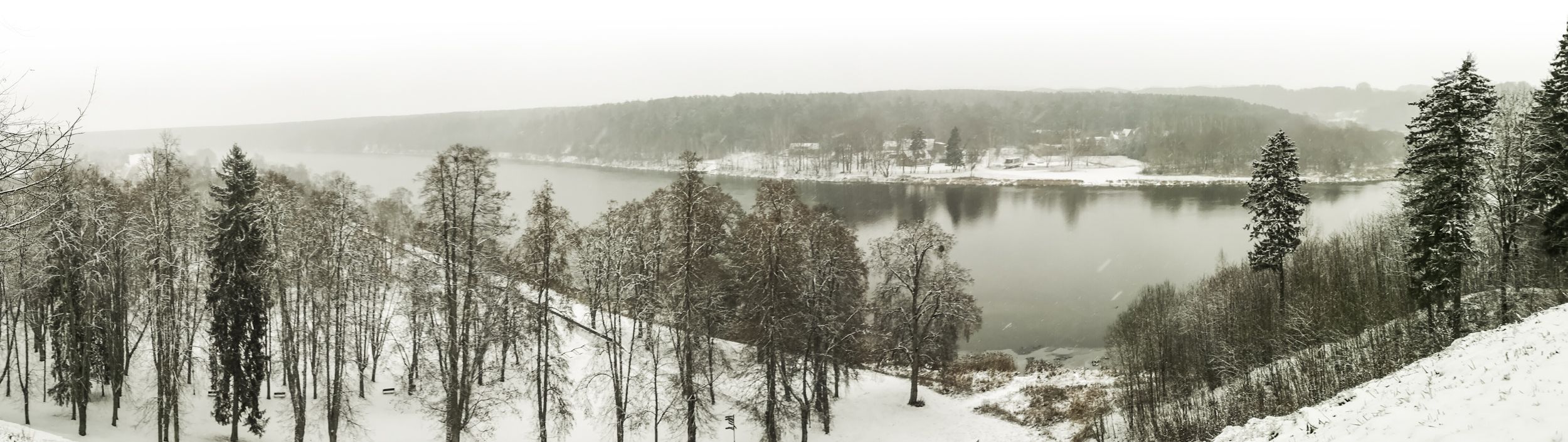 Neman from Vytautas Hill in Biršonas during a winter, Lithuania