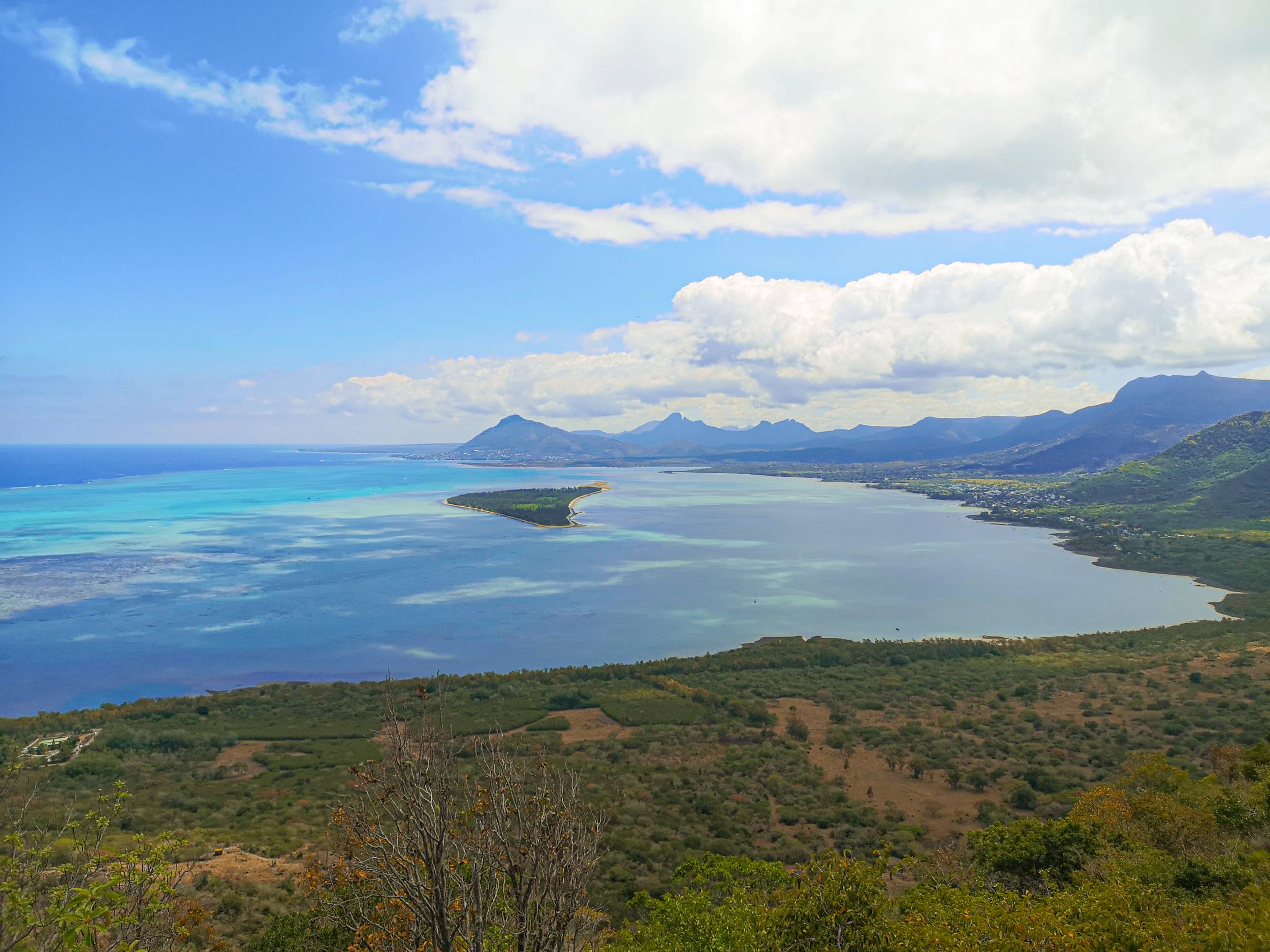 Ile aux Benitiers from Le Morne North Viewpoint, Mauritius