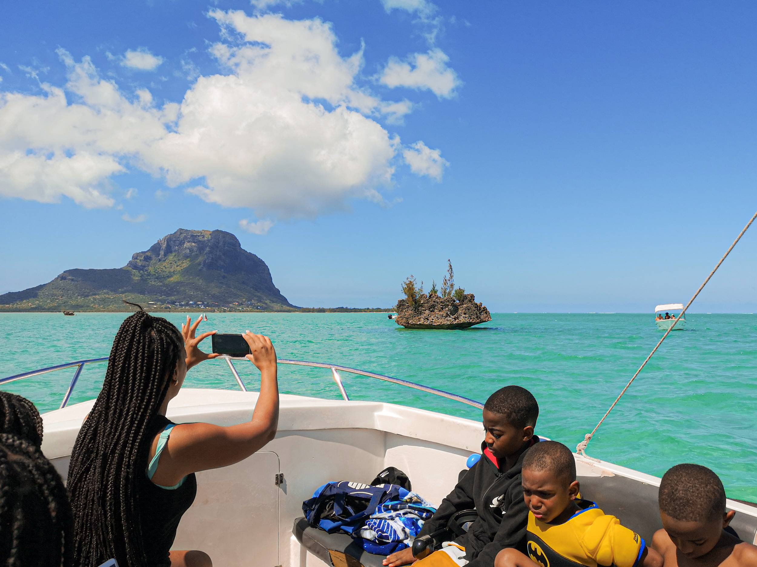 Taking pictures of Crystal Rock & Le Morne, Mauritius