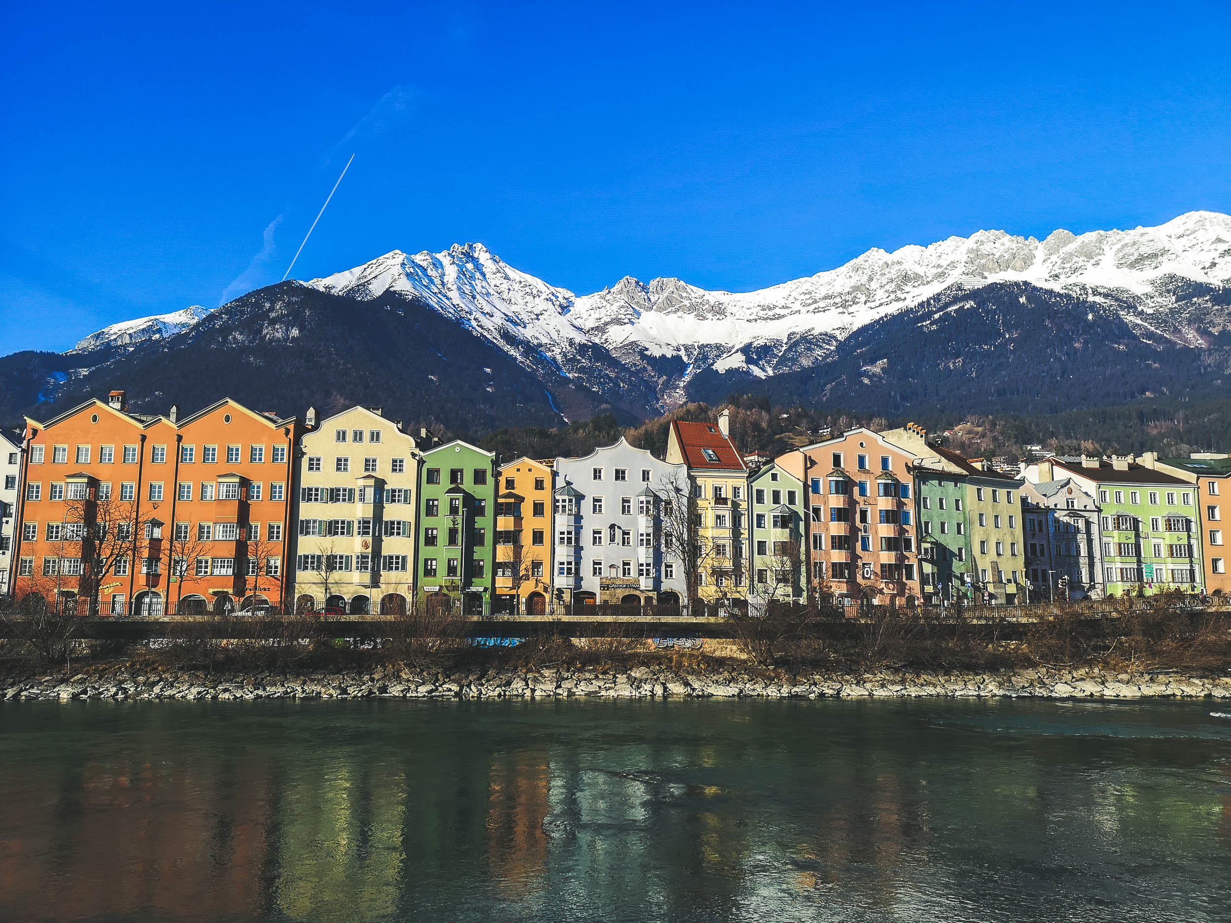 Mariahilf street by Inns river, Innsbruck