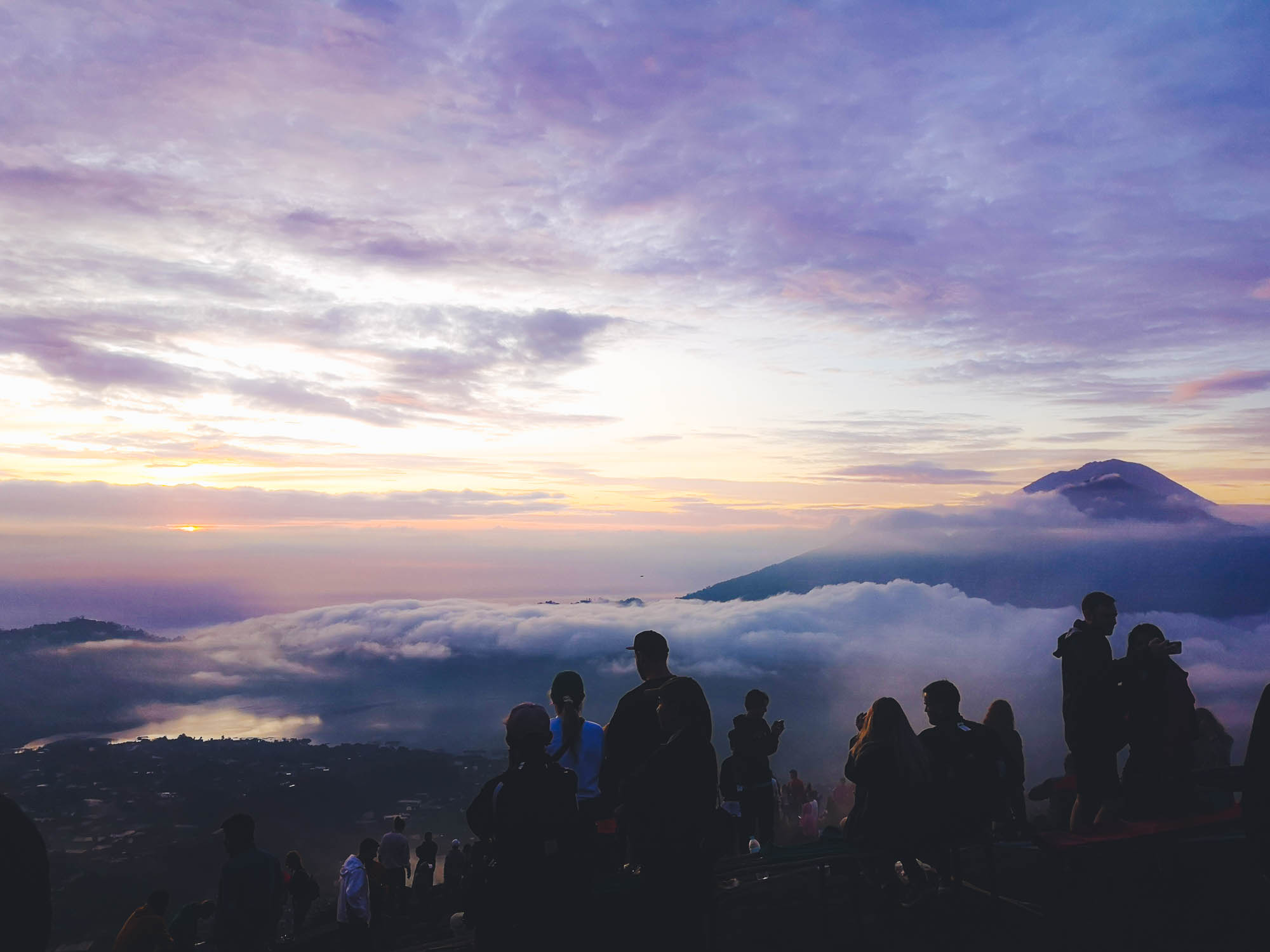 Magical sunrise from Mount Batur, Bali
