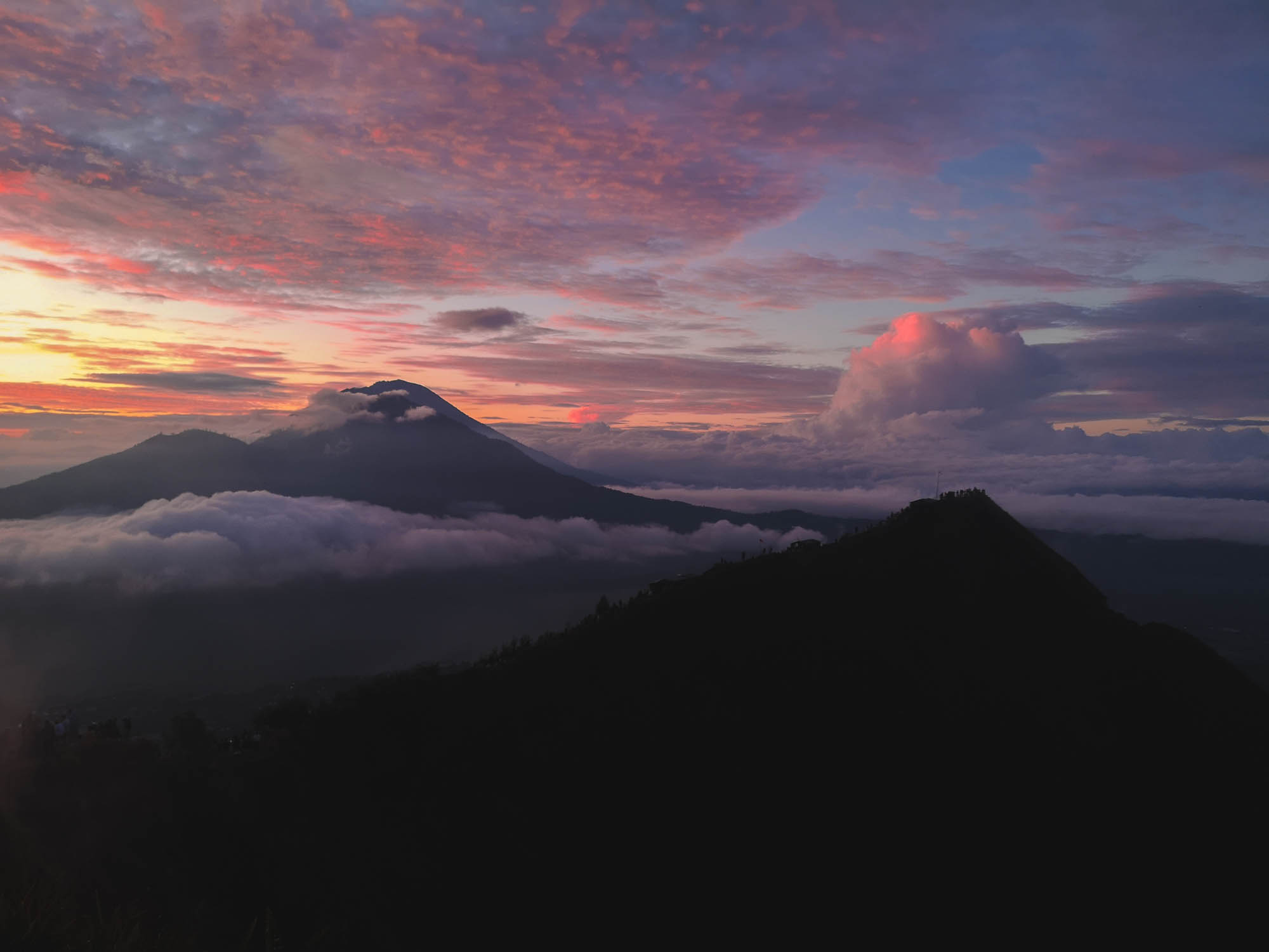 Sunrise from Moount Batur to Abang and Agung, Bali