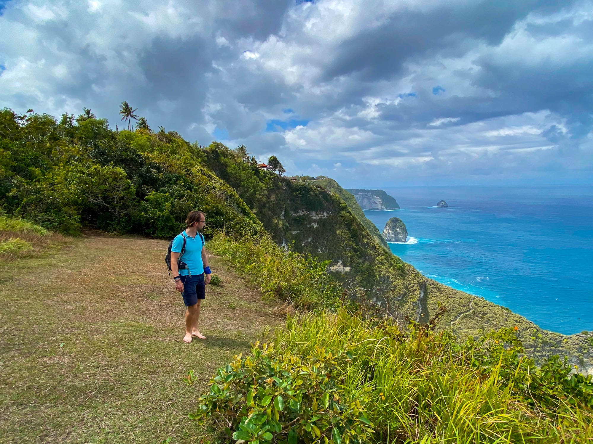 Walking by Paluang Cliffs in Nusa Penida, Bali